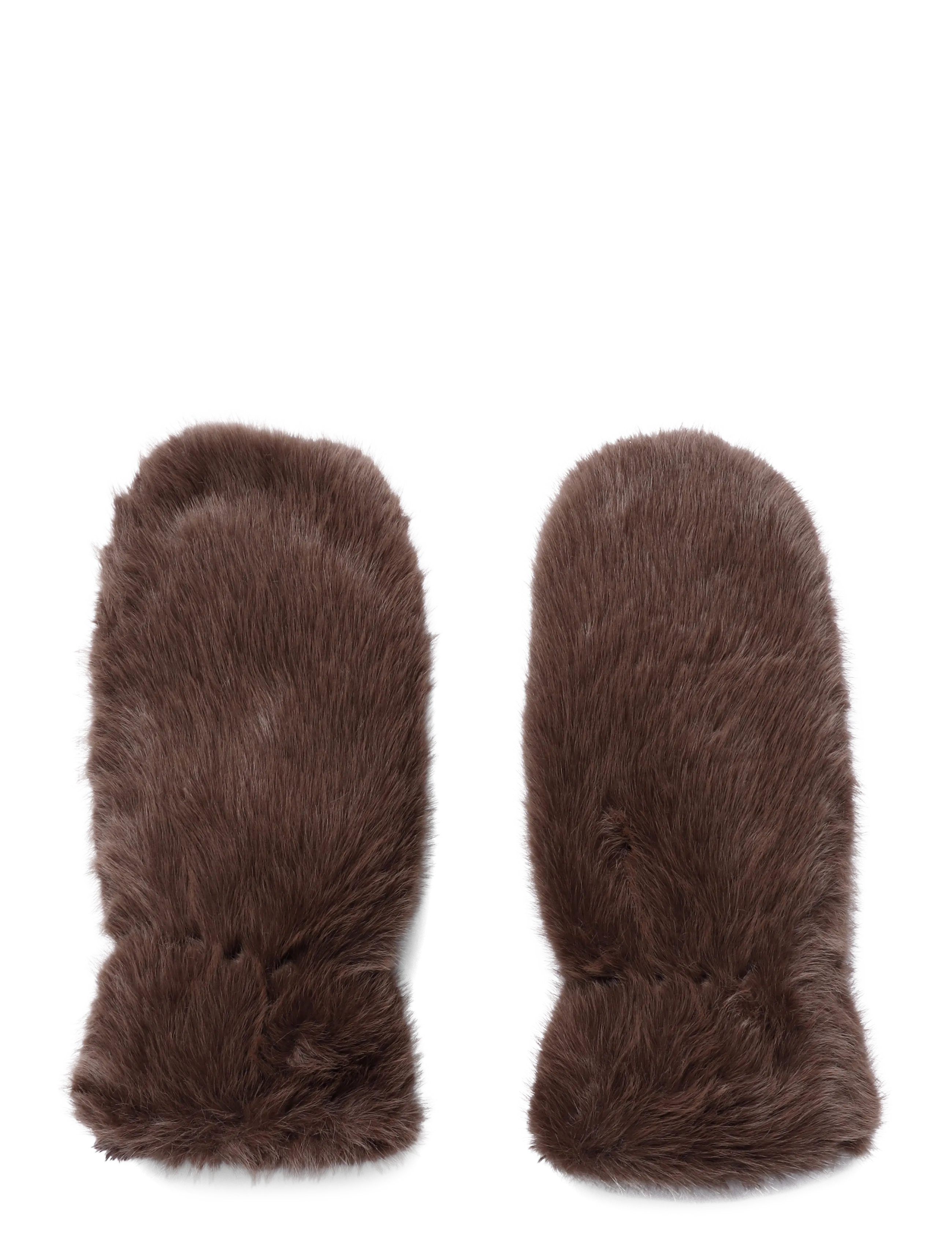 Kaffe KAhazel Faux Fur Mittens - Inspiration - COFFEE BEAN CC / brown