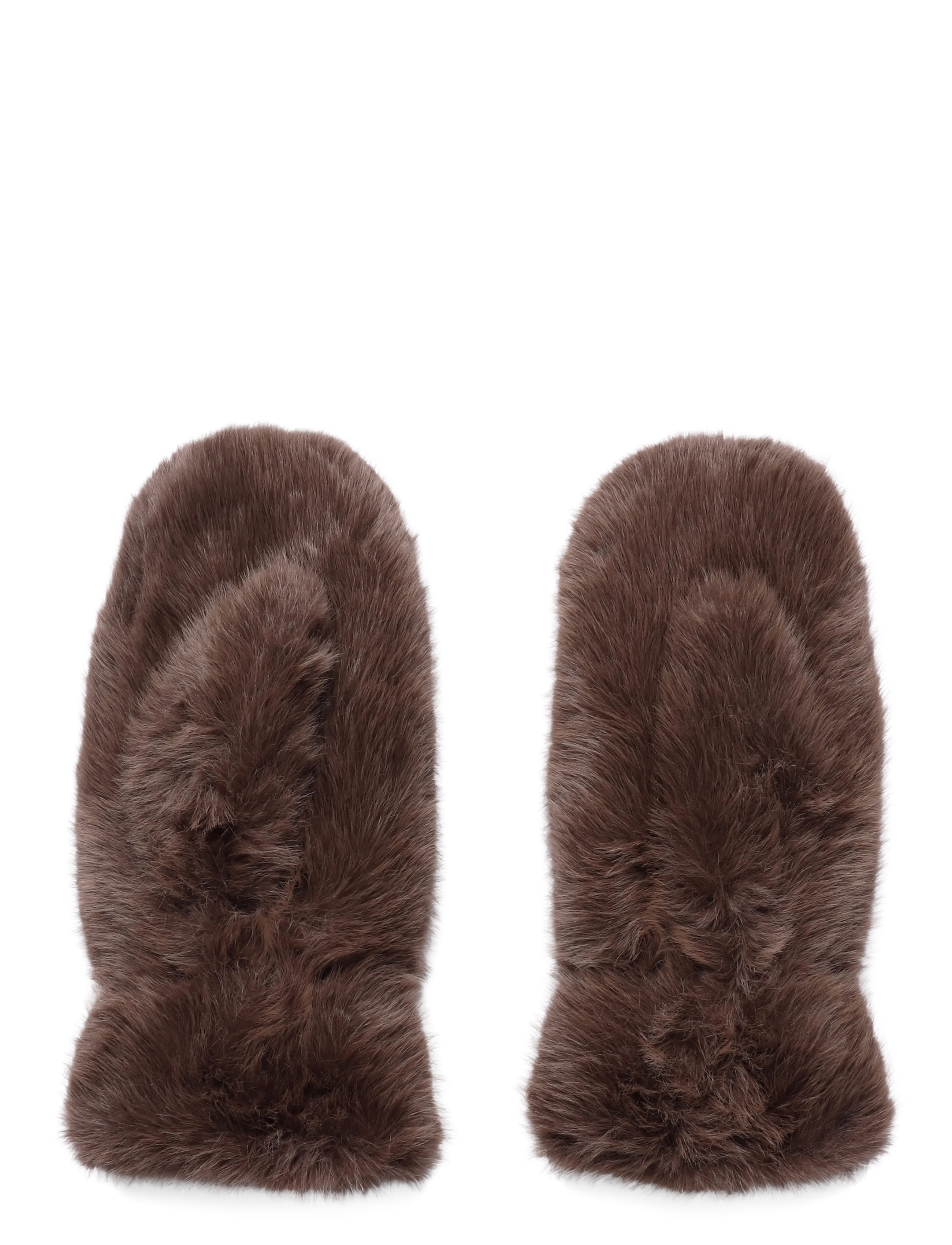 Kaffe - KAhazel Faux Fur Mittens - mittens - coffee bean cc - 1
