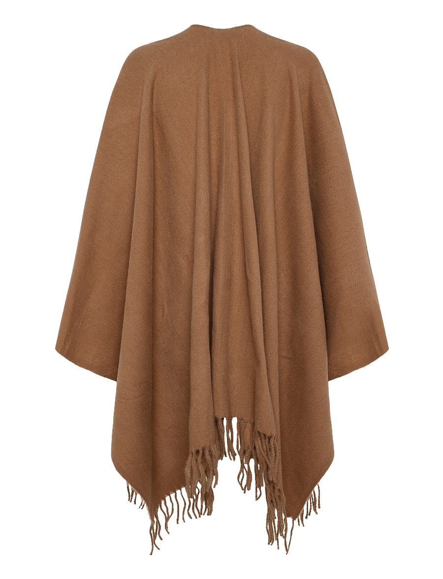 Kaffe - KAgaia Fringe Poncho - ponchos & capes - camel cc - 1