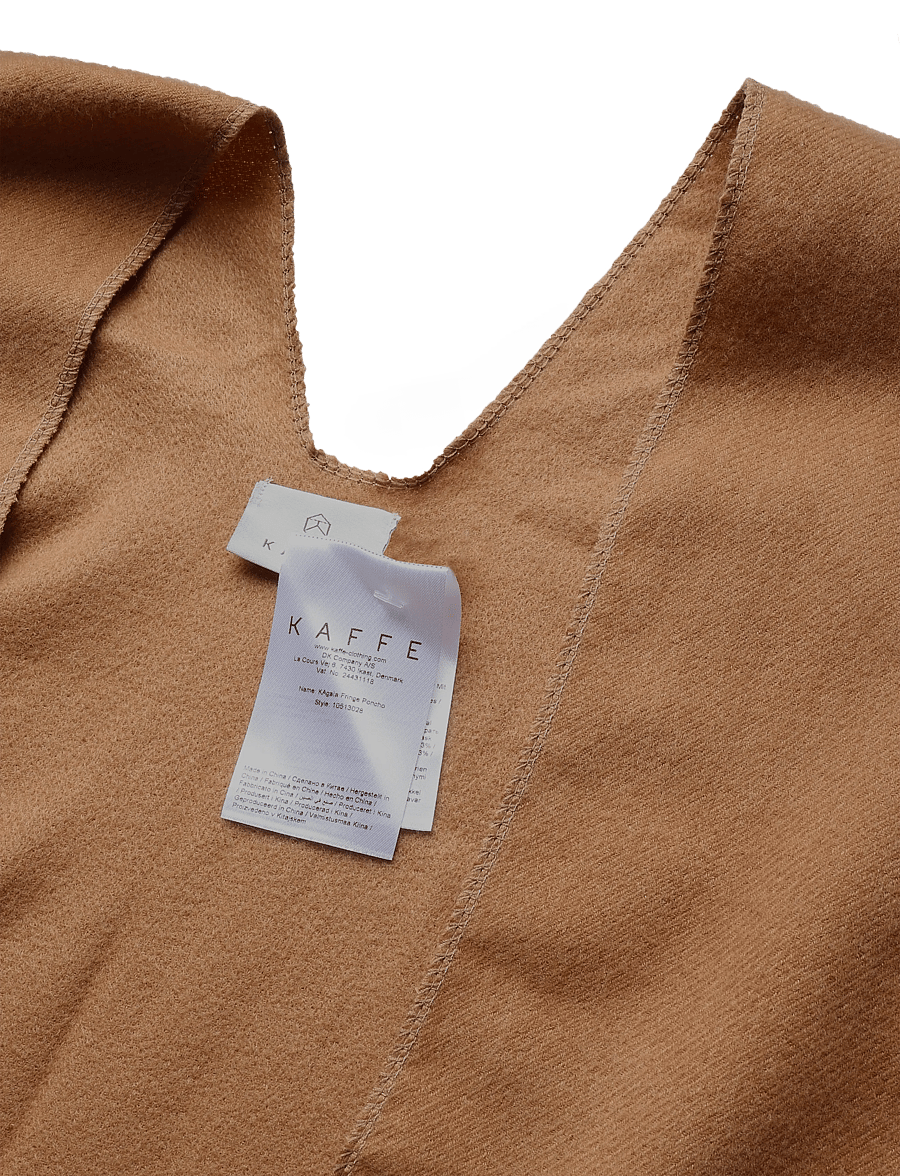 Kaffe - KAgaia Fringe Poncho - ponchos & capes - camel cc - 2