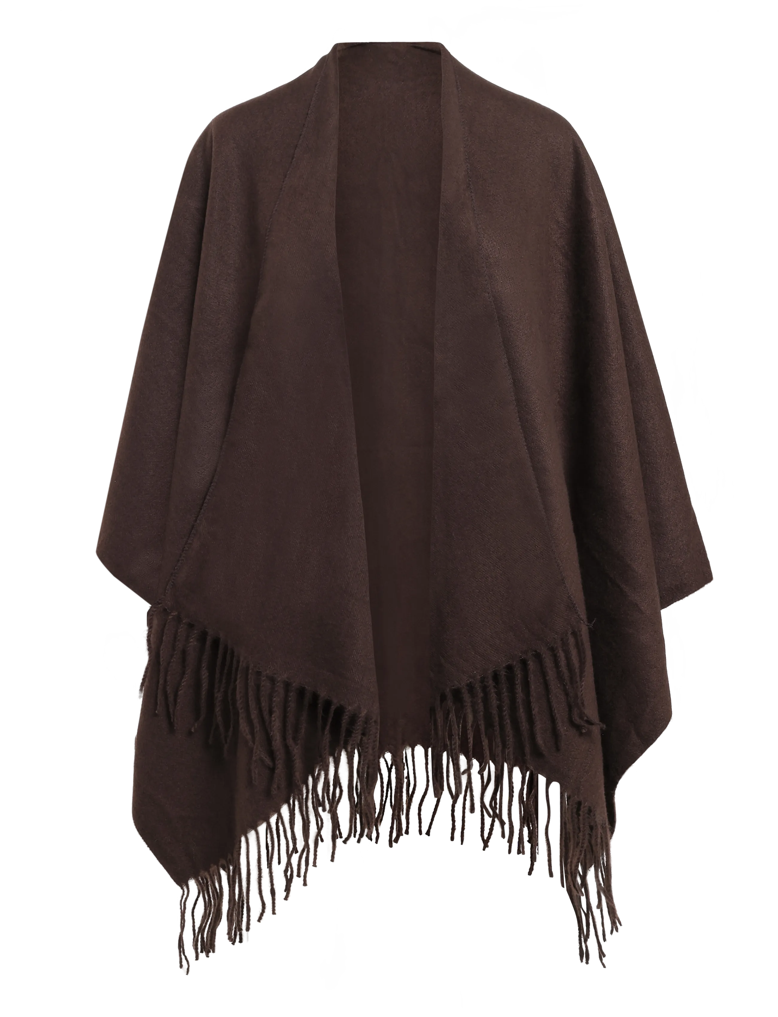 Kaffe KAgaia Fringe Poncho - Kaffe - COFFEE BEAN / brown
