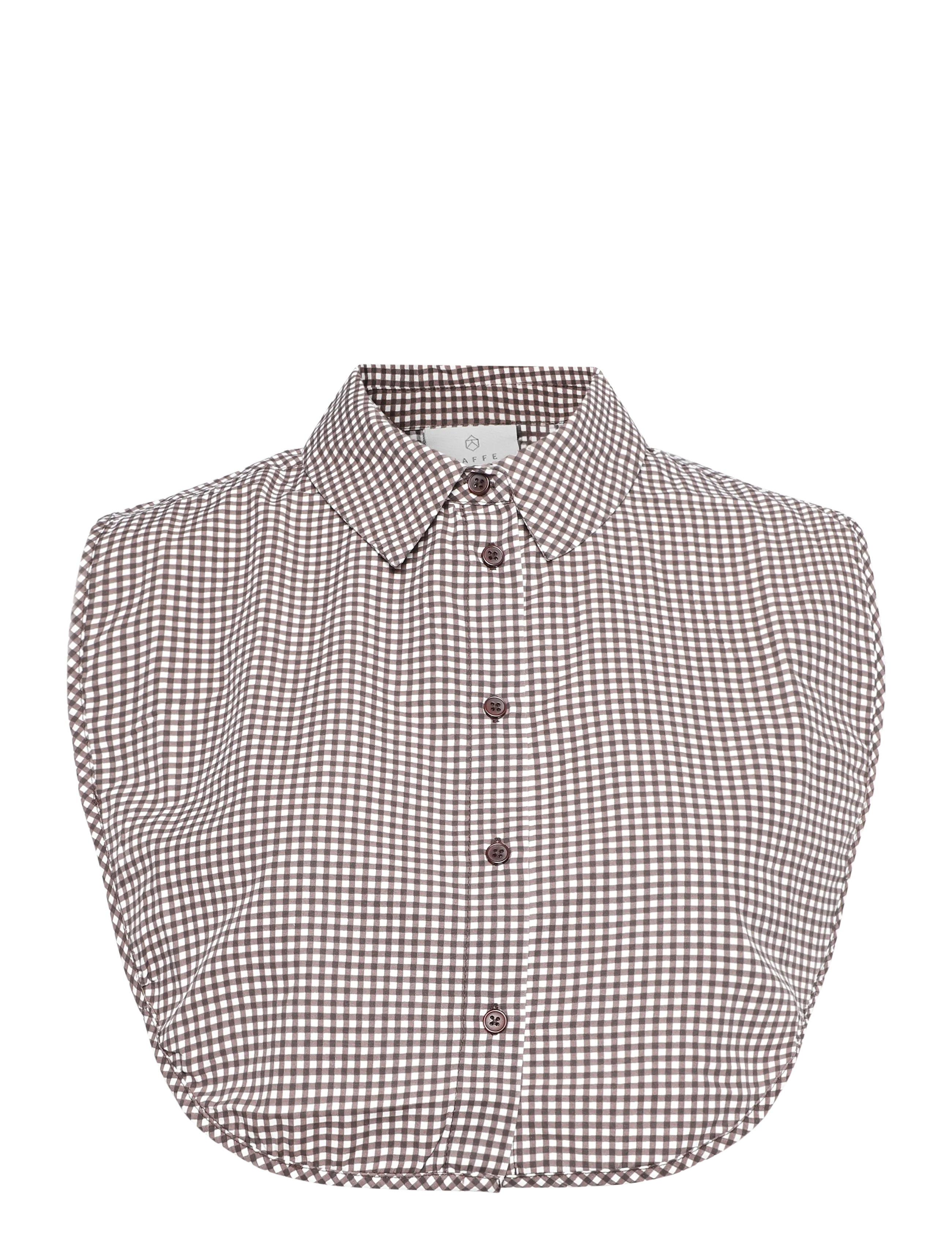Kaffe KAbine Checked Collar - Accessoarer - COFFEE BEAN/CHALK CHECKS / brown