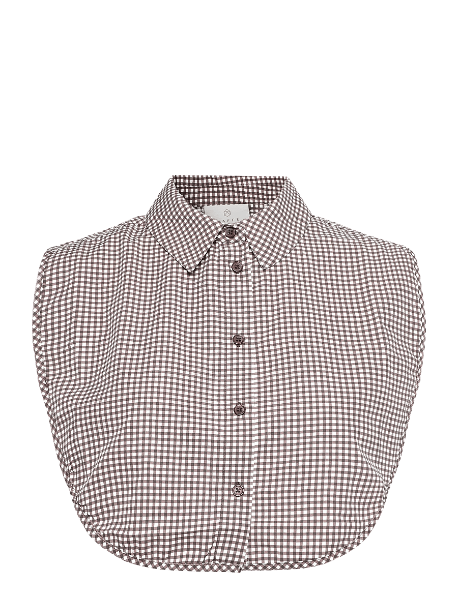 Kaffe - KAbine Checked Collar - coffee bean/chalk checks - 0