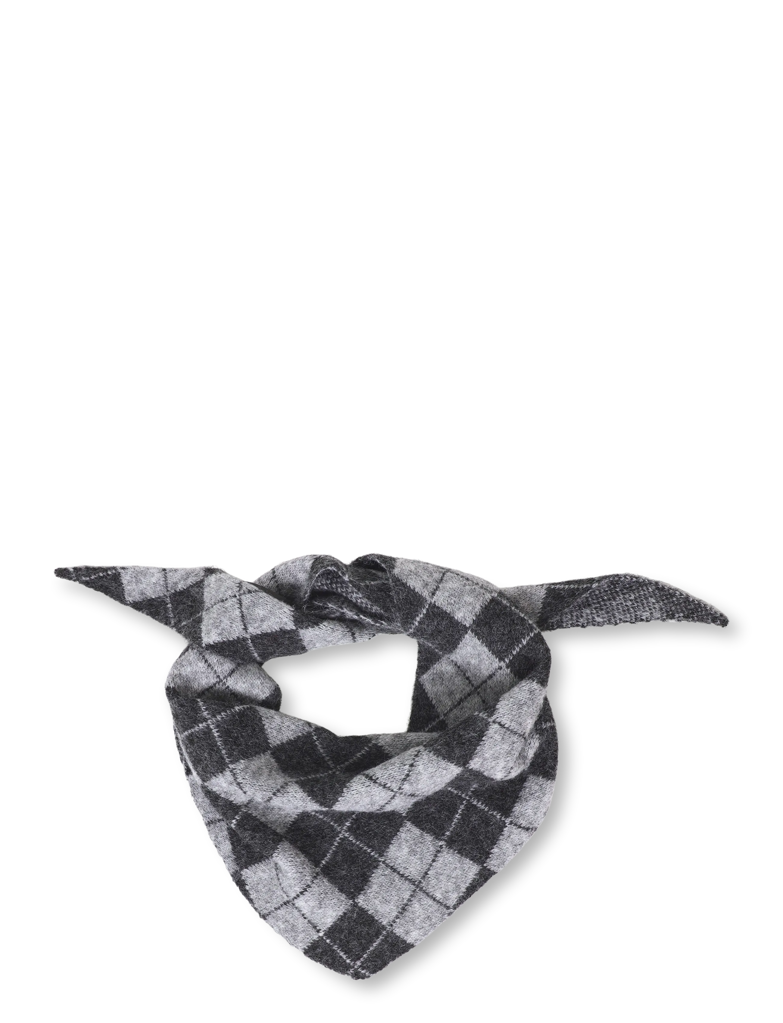 Kaffe KAdahlia Argyle Scarf - Transitional Layering - DARK GREY/GREY ARGYLE / grey