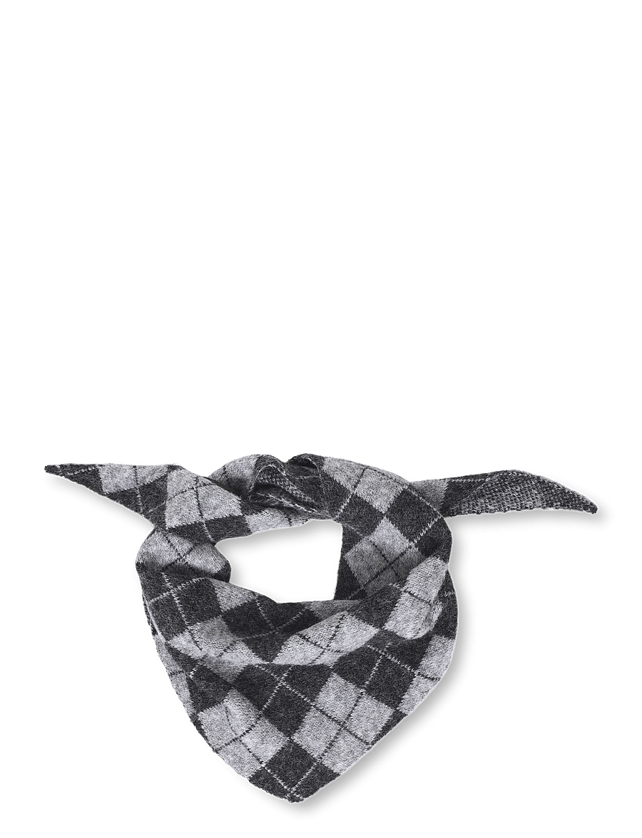 Kaffe - KAdahlia Argyle Scarf - halstørklæder - dark grey/grey argyle - 0