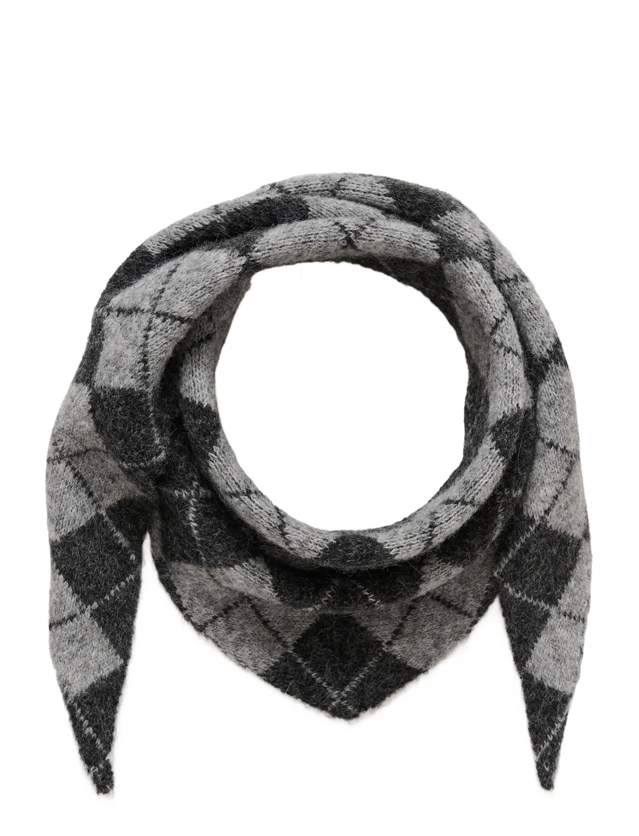 Kaffe KAdahlia Argyle Scarf - Halsdukar - DARK GREY/GREY ARGYLE / grey