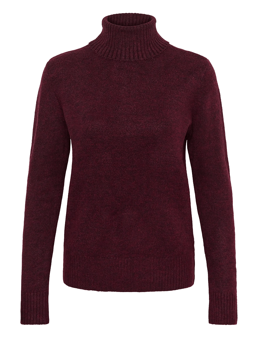 Kaffe - KAiris knit Pullover - rollkragenpullover - winetasting melange - 0