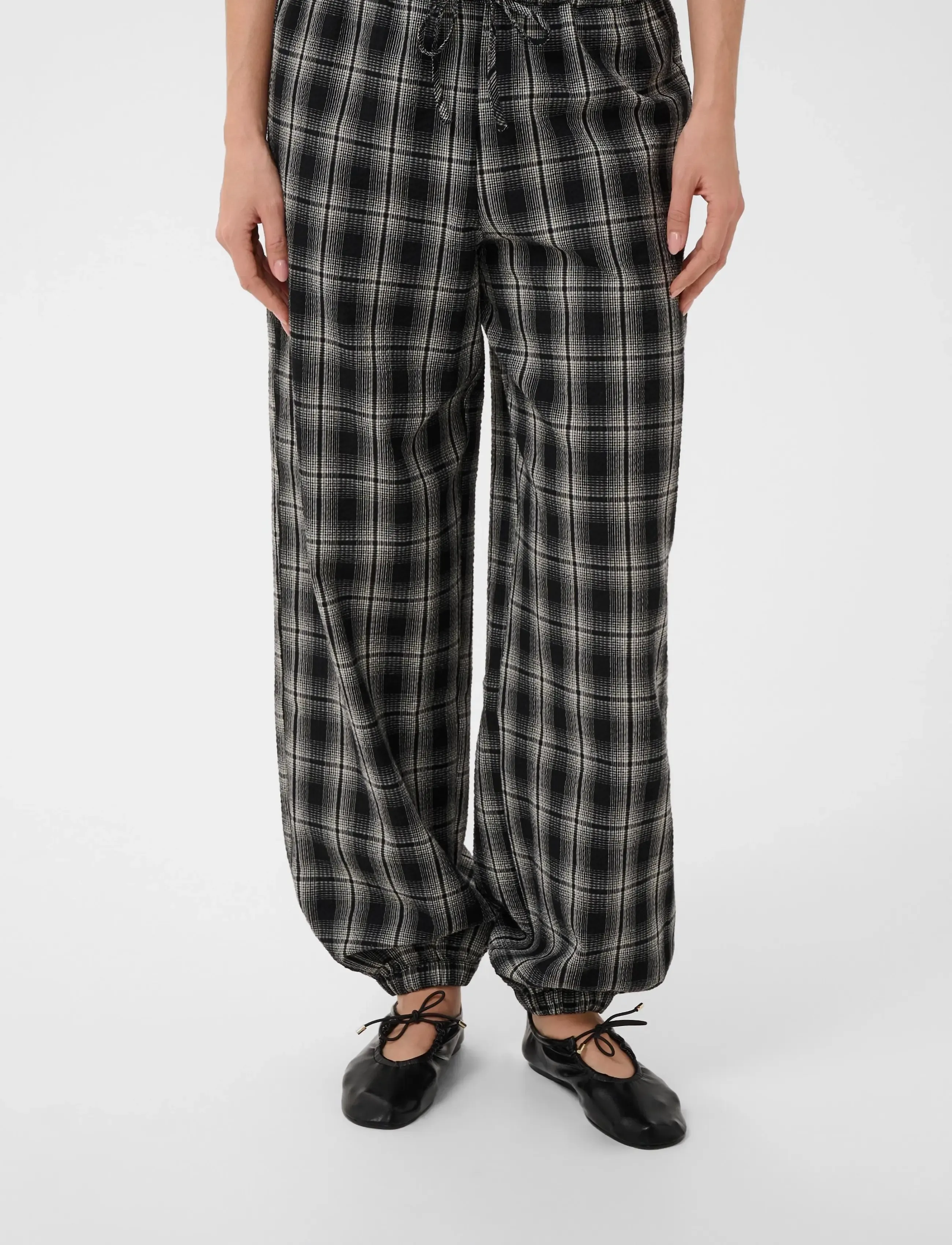 Kaffe - KAulla Pants - black & white check - 2