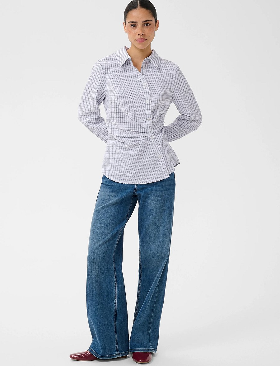 Kaffe - KAiris Shirt - langärmlige hemden - light blue check - 3