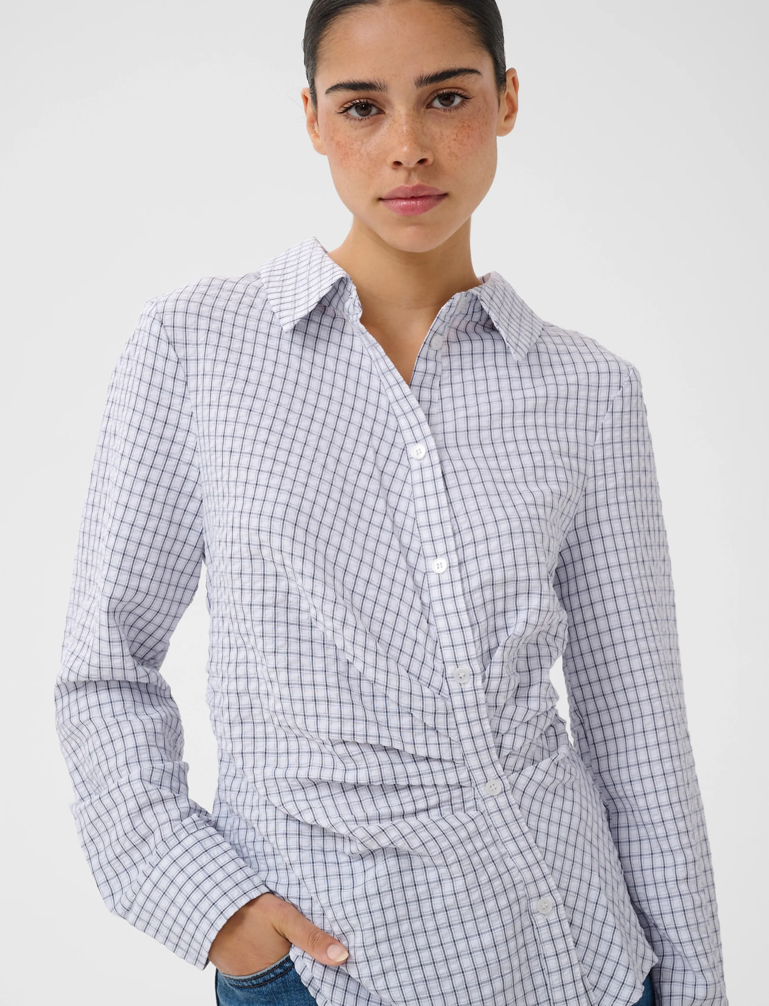 Kaffe - KAiris Shirt - langärmlige hemden - light blue check - 5