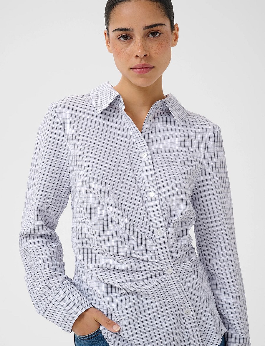 Kaffe - KAiris Shirt - langärmlige hemden - light blue check - 5