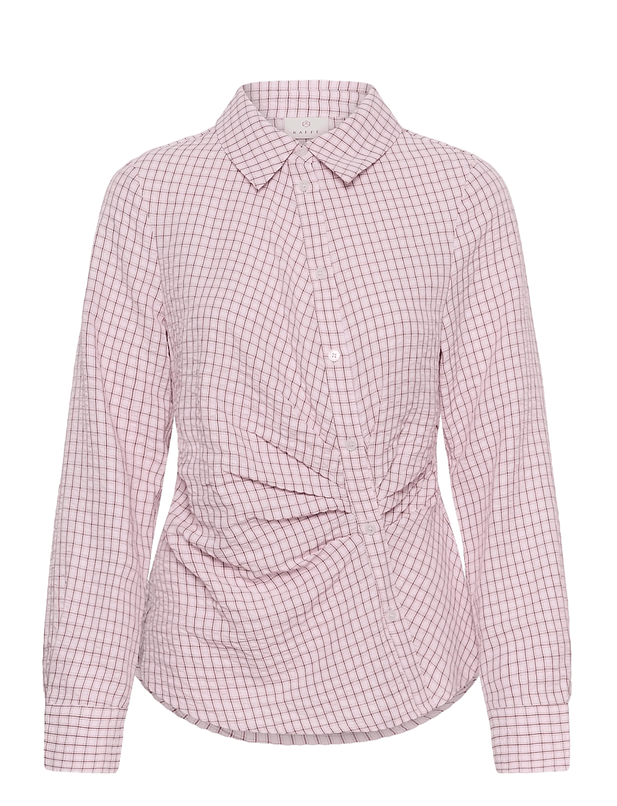 Kaffe - KAiris Shirt - pikkade varrukatega särgid - light pink check - 0