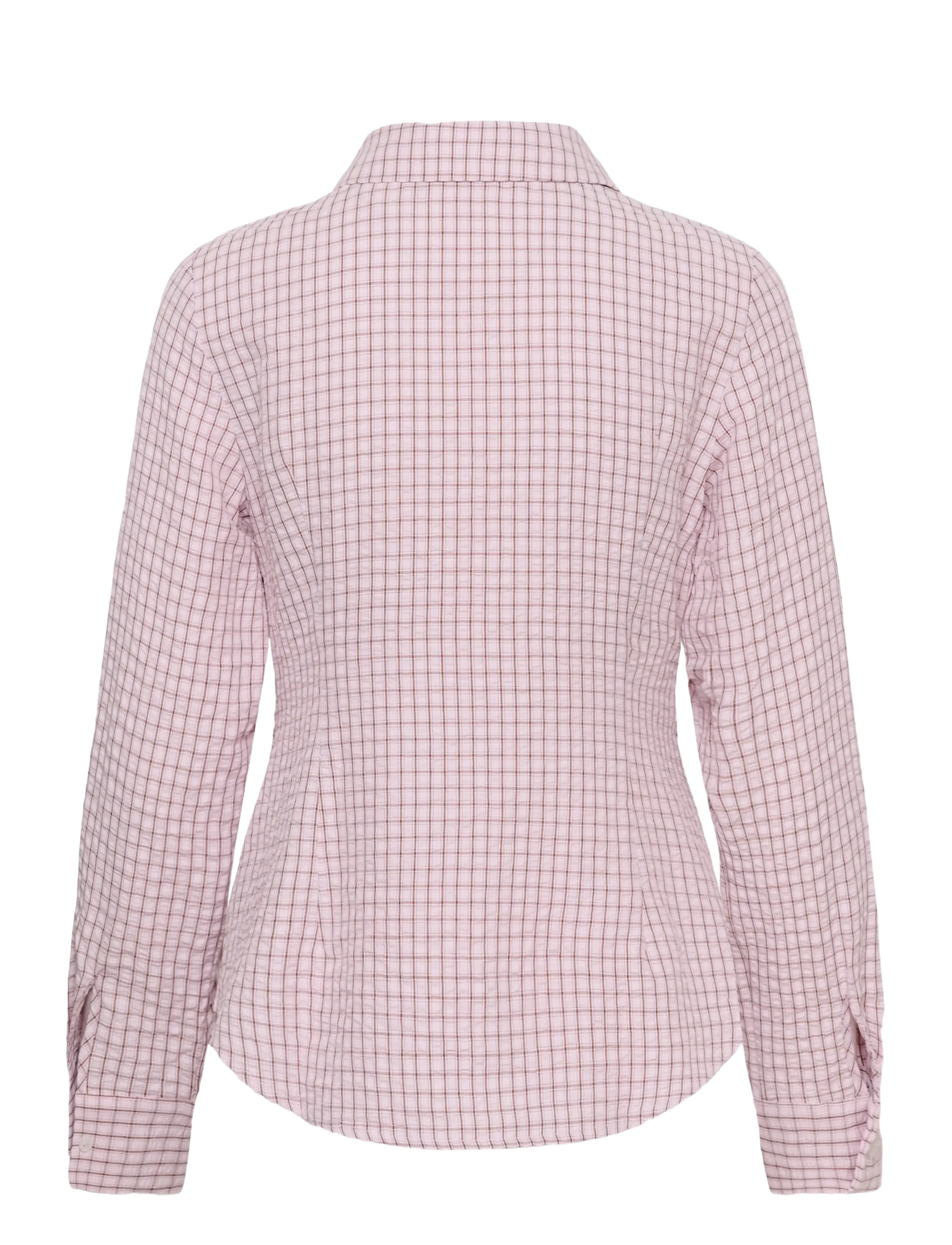Kaffe - KAiris Shirt - pikkade varrukatega särgid - light pink check - 1