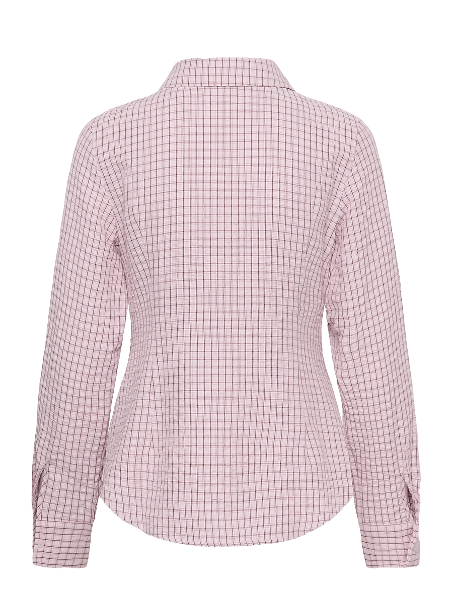 Kaffe - KAiris Shirt - pikkade varrukatega särgid - light pink check - 1