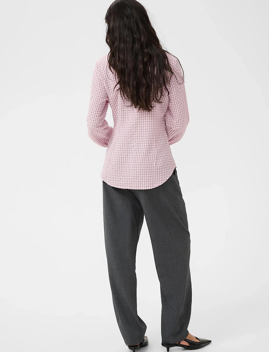 Kaffe - KAiris Shirt - krekli ar garām piedurknēm - light pink check - 4