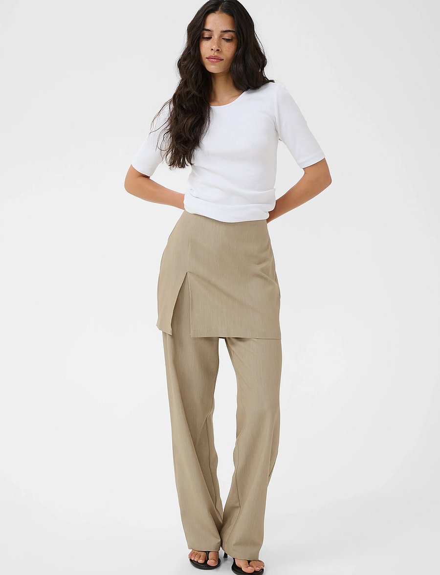 Kaffe - KAjulie Skirt Pants - hose mit geradem bein - chinchilla melange cc - 3