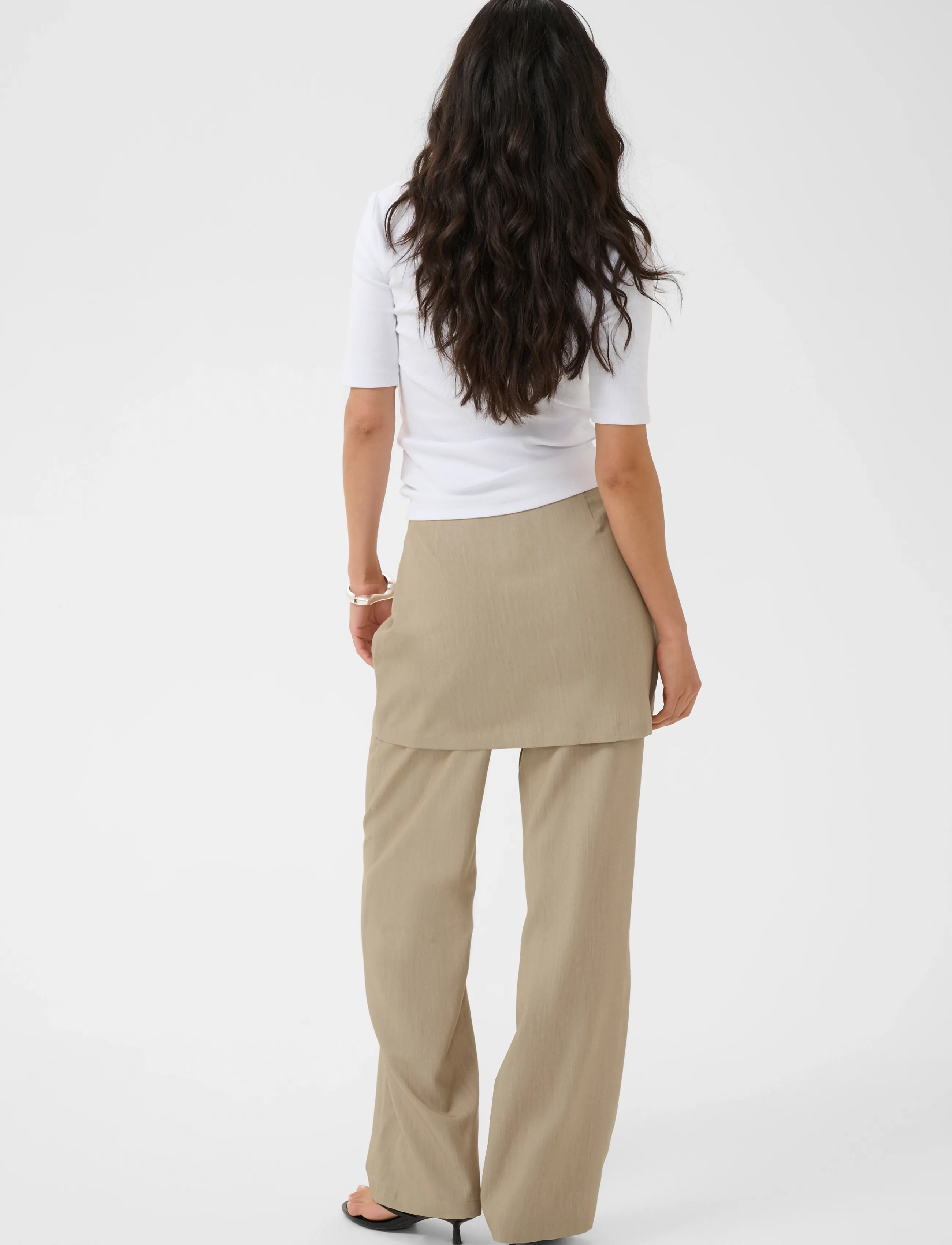 Kaffe - KAjulie Skirt Pants - hose mit geradem bein - chinchilla melange cc - 4