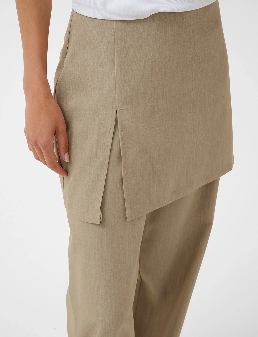 Kaffe - KAjulie Skirt Pants - hose mit geradem bein - chinchilla melange cc - 5