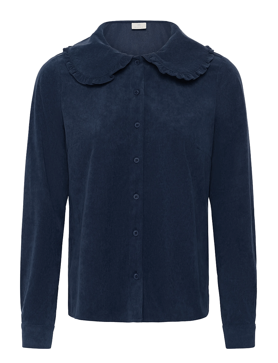 Kaffe - KAsvaja Corduroy Shirt - langärmlige hemden - midnight marine cc - 0