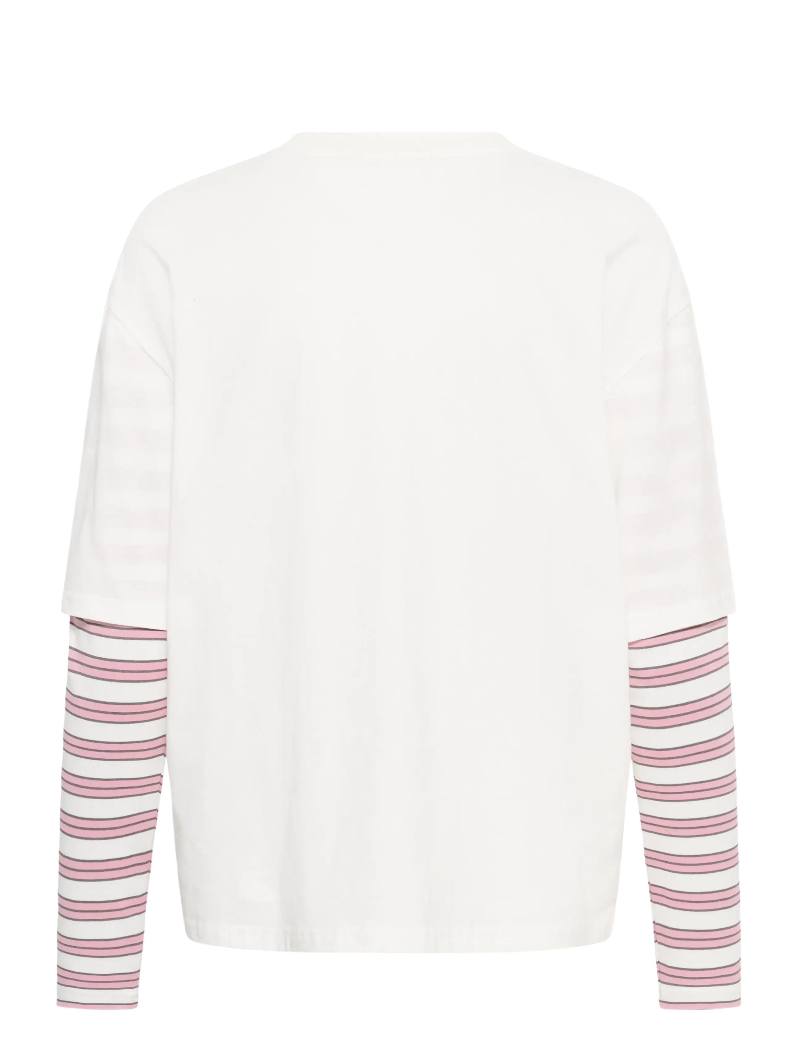 Kaffe - KAloren T-Shirt - långärmade toppar - chalk / pink stripe - 1