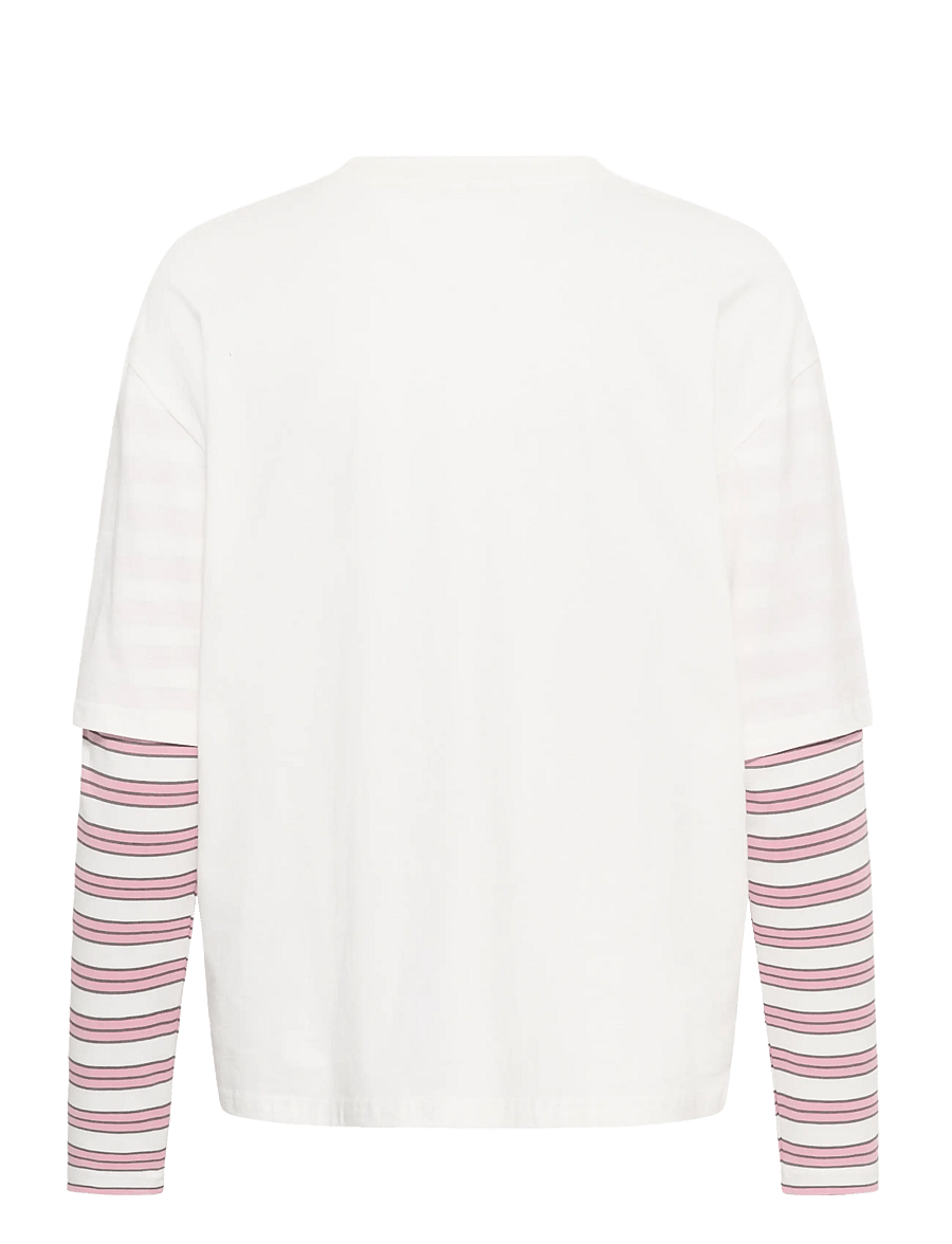 Kaffe - KAloren T-Shirt - long-sleeved tops - chalk / pink stripe - 1