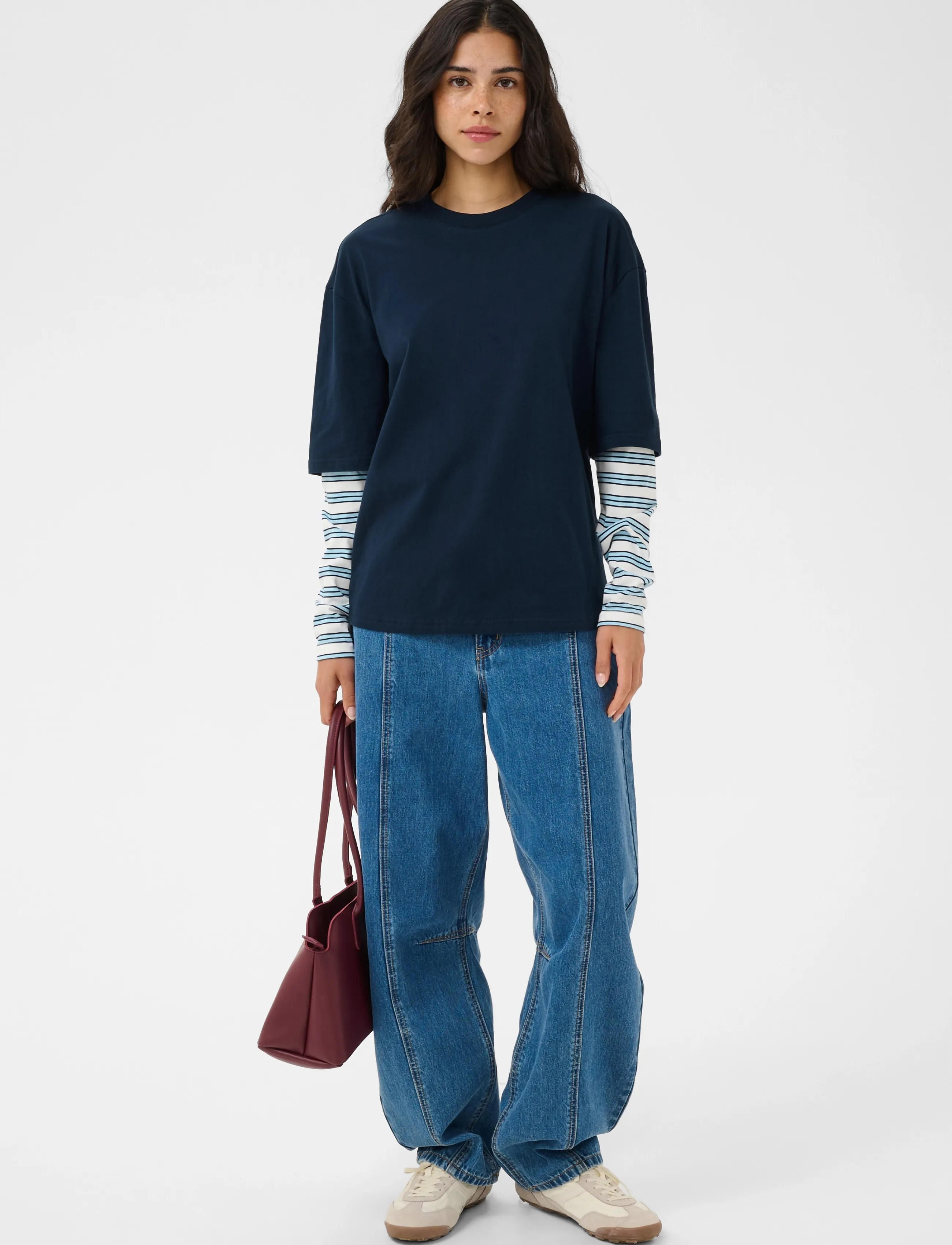 Kaffe - KAloren T-Shirt - langärmlige tops - midnight / blue stripe - 3