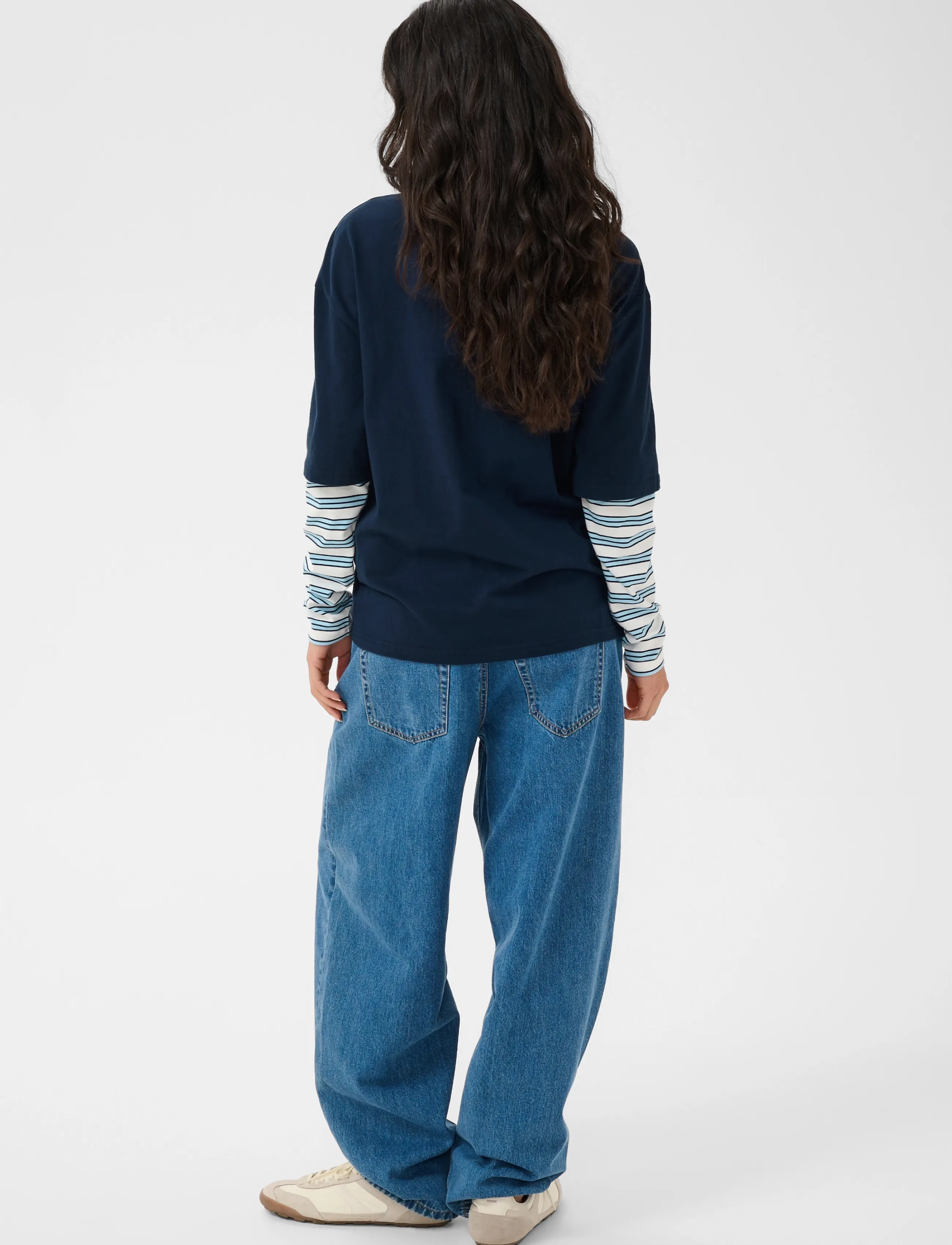 Kaffe - KAloren T-Shirt - langärmlige tops - midnight / blue stripe - 4