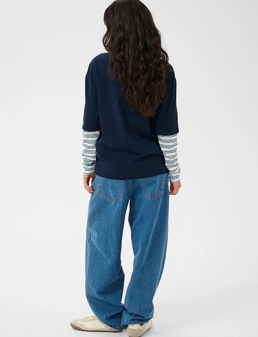 Kaffe - KAloren T-Shirt - langärmlige tops - midnight / blue stripe - 4