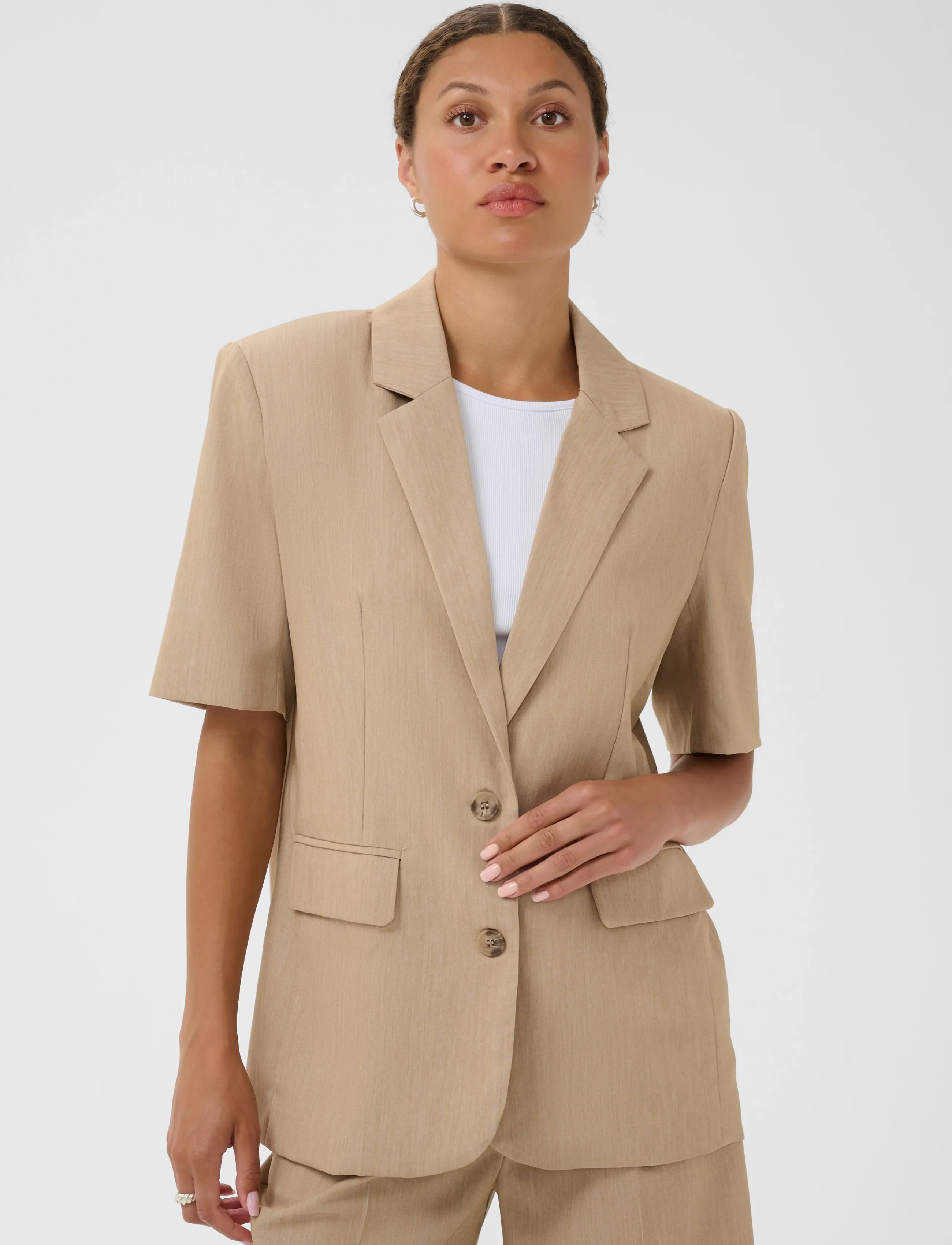 Kaffe - KAjulie Blazer - festkläder till outletpriser - chinchilla melange cc - 2