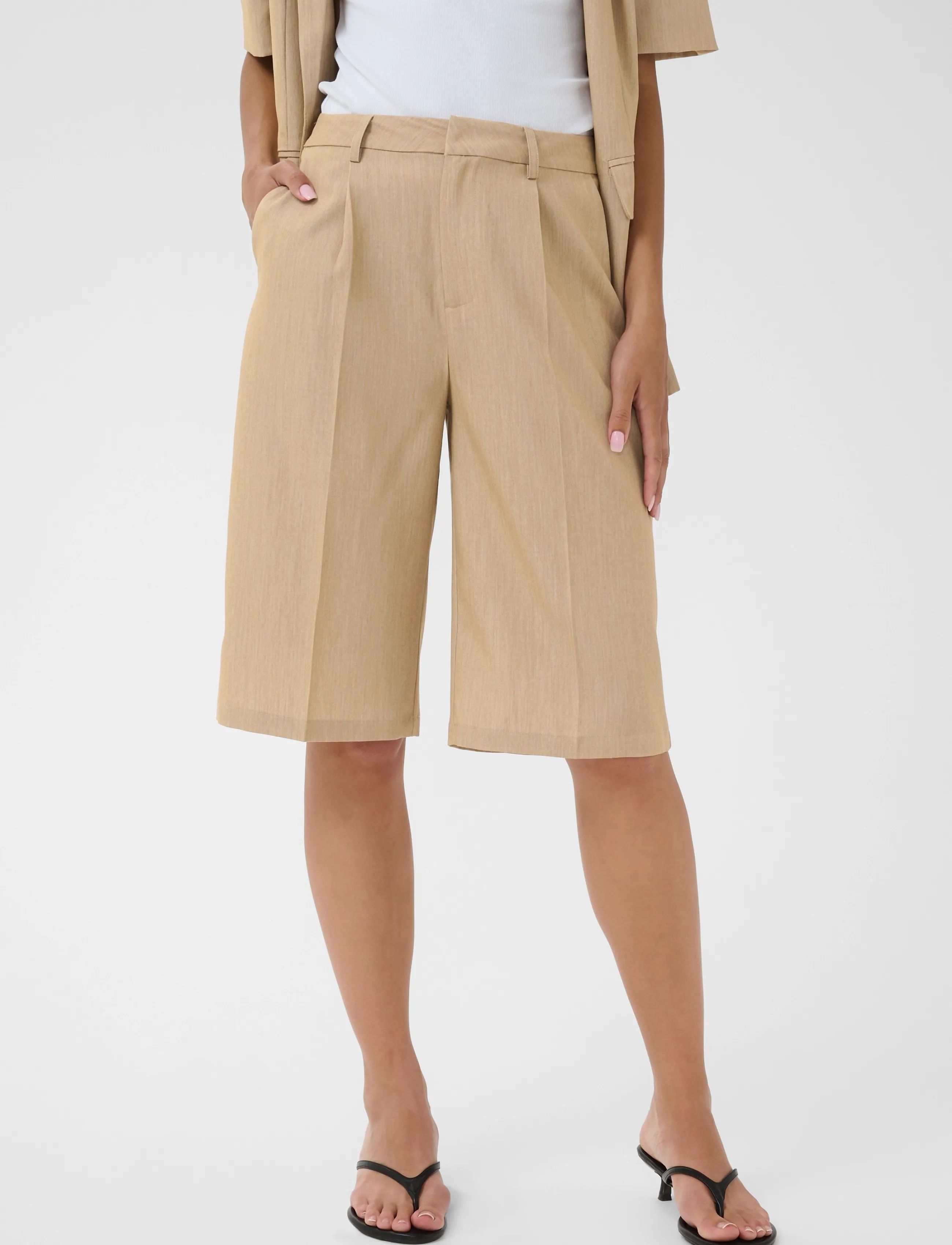 Kaffe - KAjulie Long Shorts - bermudas - chinchilla melange cc - 2