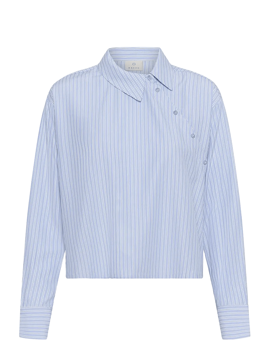 Kaffe - KArosalie Shirt - pikkade varrukatega särgid - cashmere blue/white stripe - 0
