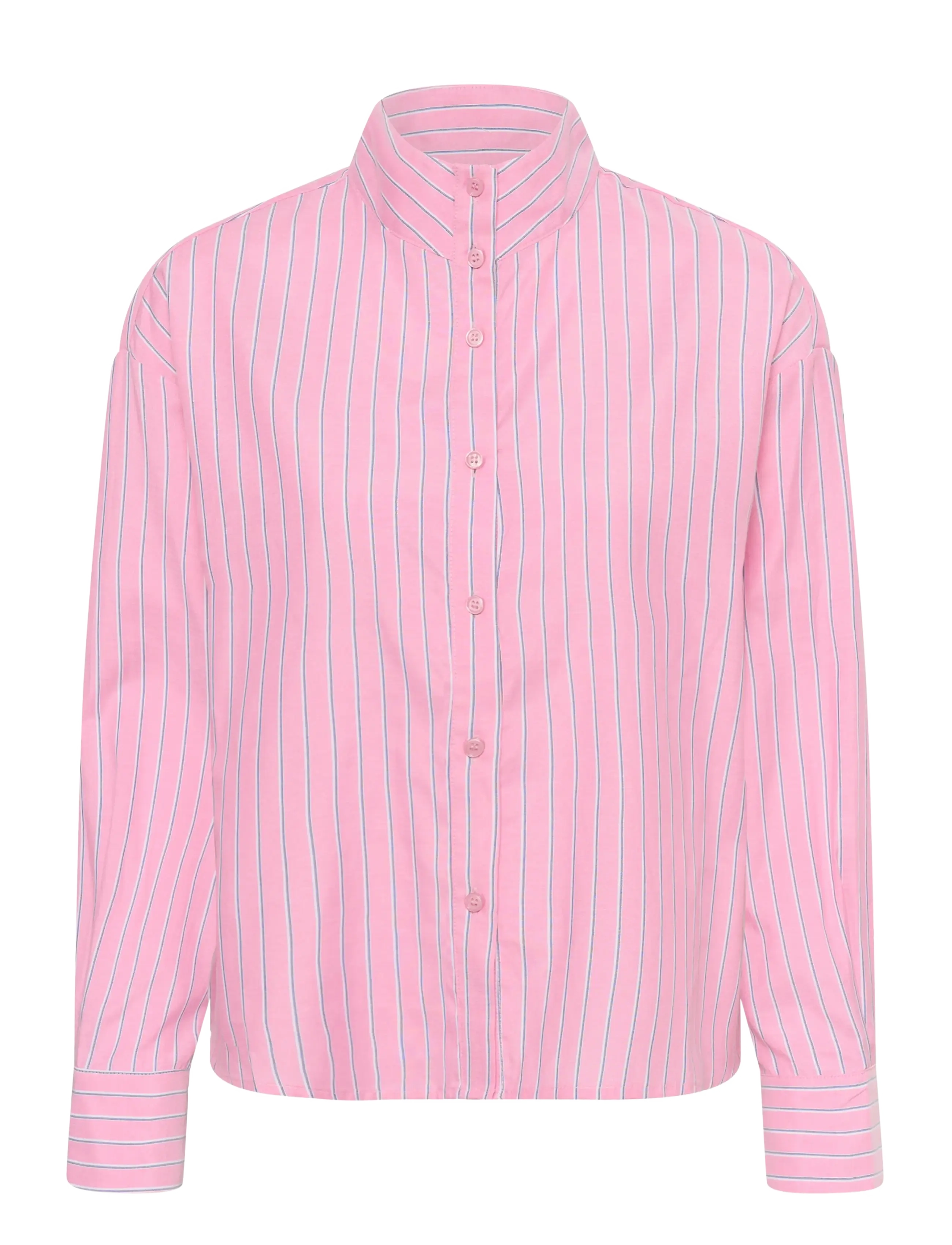 Kaffe KAamabel Funnel Neck Shirt - Hemden - PINK/WHITE/NAVY STRIPES / pink/rose