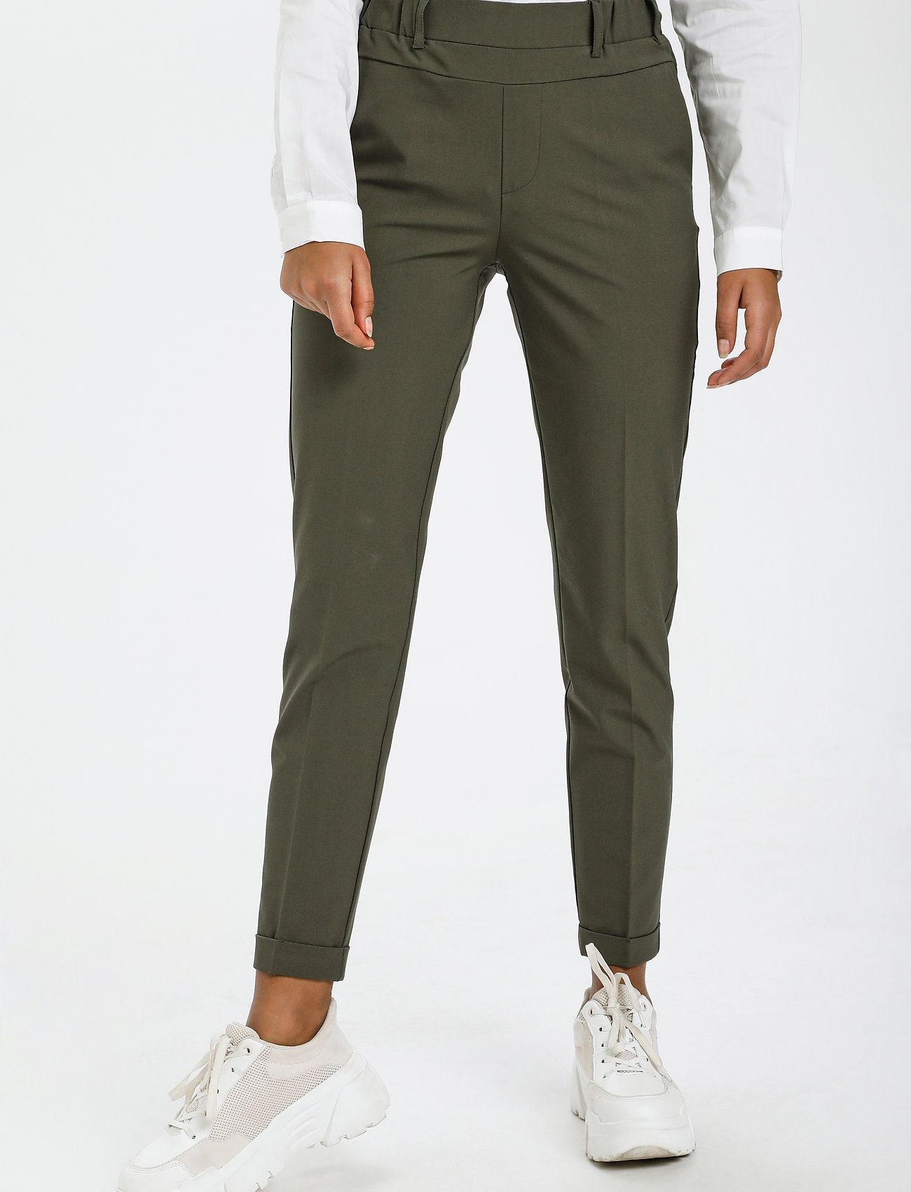 Kaffe Nanci Jillian Pant - Kitsalõikelised püksid - GRAPE LEAF / green