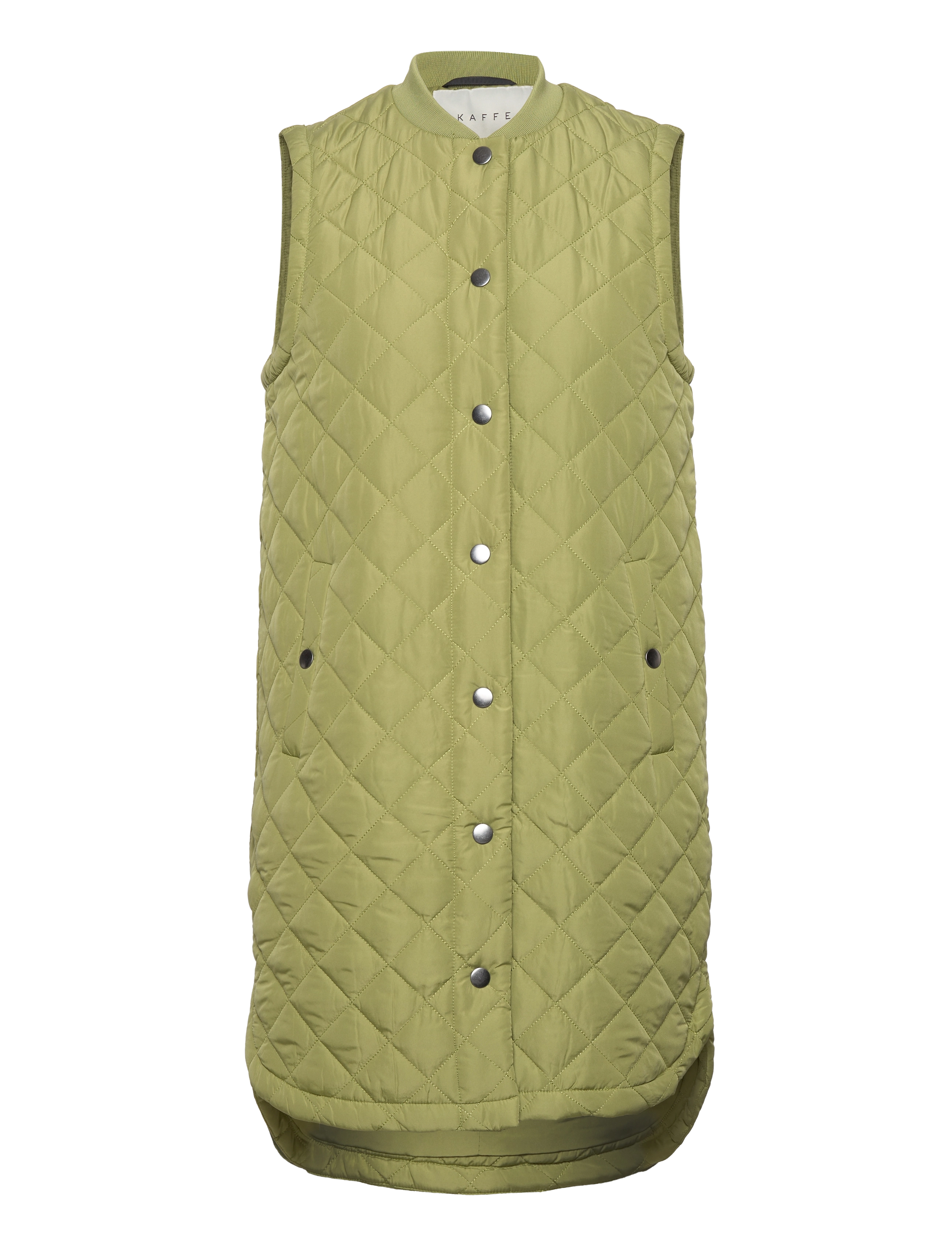 Kaffe KAmaria Quilted Waistcoat Long - Puffer-vestid - MOSSTONE / green