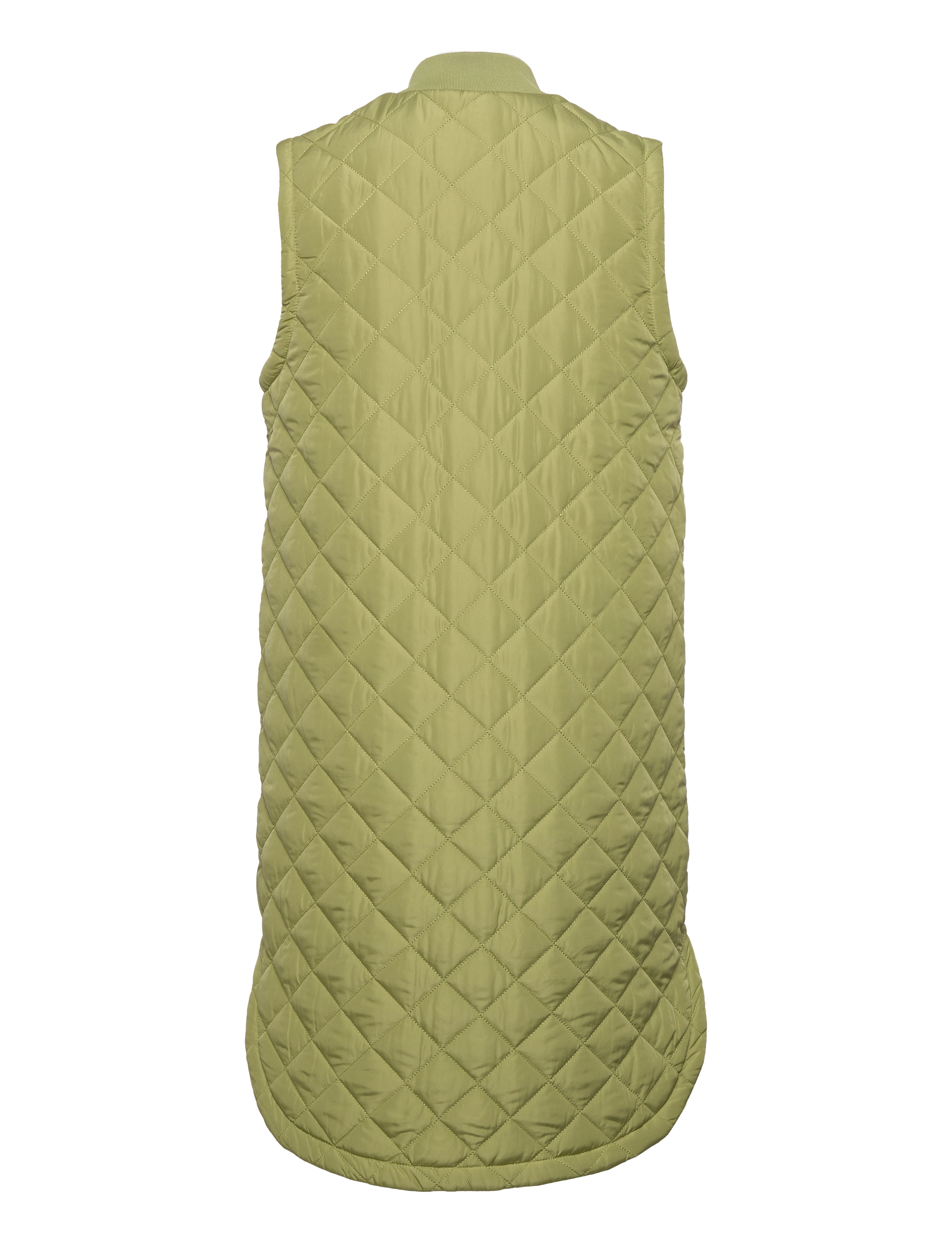 Kaffe - KAmaria Quilted Waistcoat Long - overtøj - mosstone - 2
