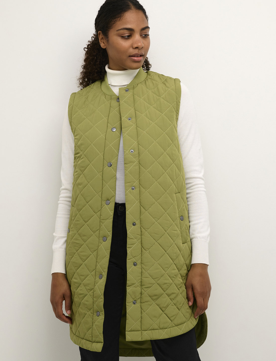 Kaffe Kamaria Quilted Waistcoat Long Puffer vests Boozt