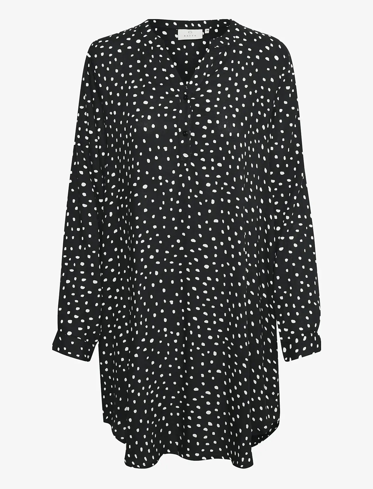 Kaffe - KAmarana Shirt Dress - skjortklänningar - black / chalk dots - 1