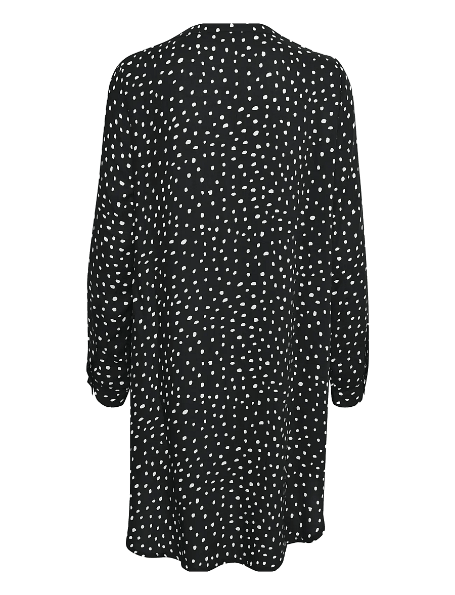 Kaffe - KAmarana Shirt Dress - skjortklänningar - black / chalk dots - 2