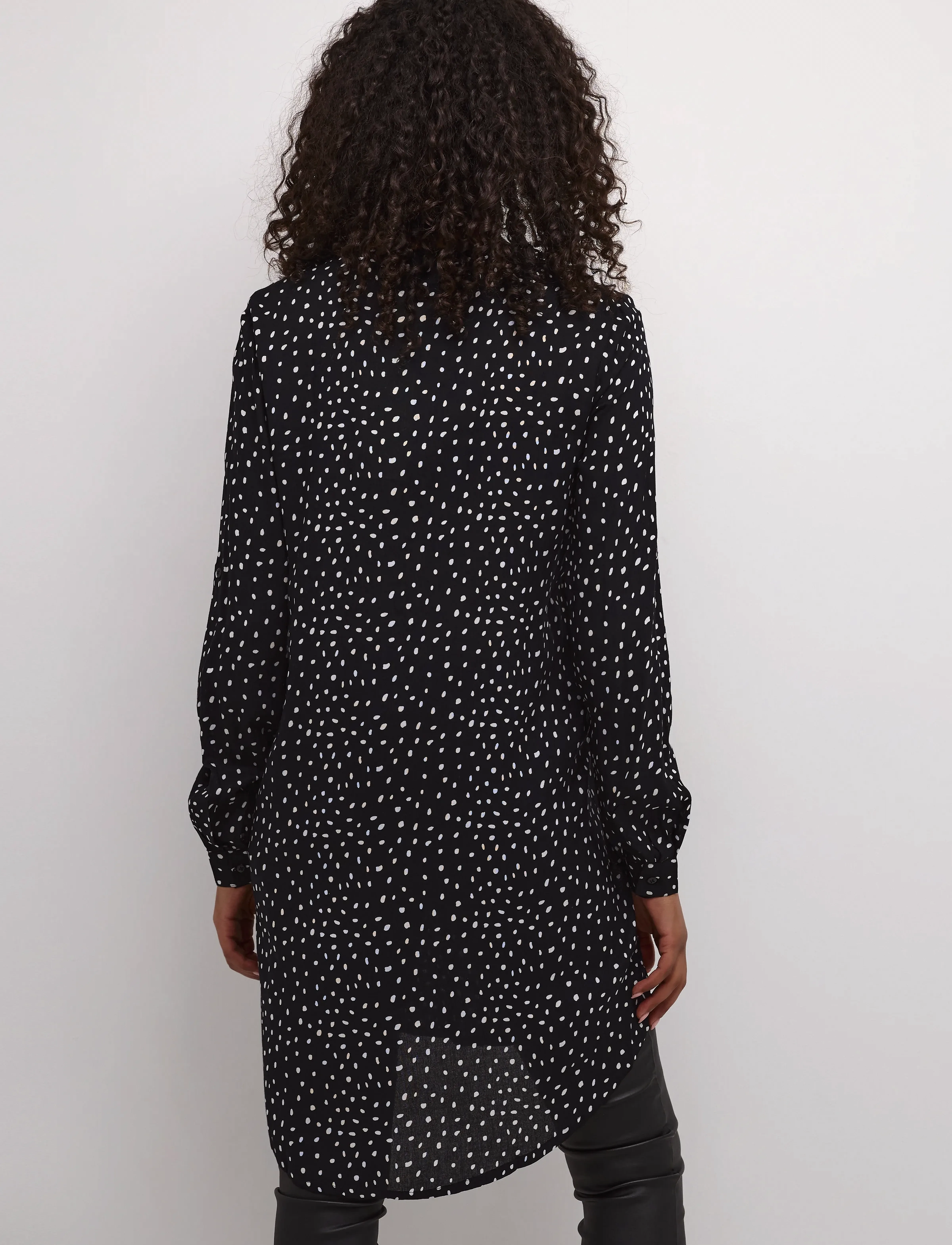 Kaffe - KAmarana Shirt Dress - skjortekjoler - black / chalk dots - 4