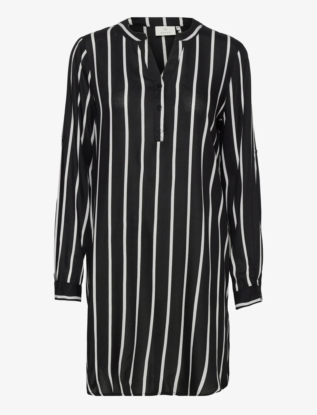 Kaffe - KAmarana Shirt Dress - särkkleidid - black / chalk stripe - 0