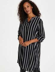 Kaffe - KAmarana Shirt Dress - skjortklänningar - black / chalk stripe - 3