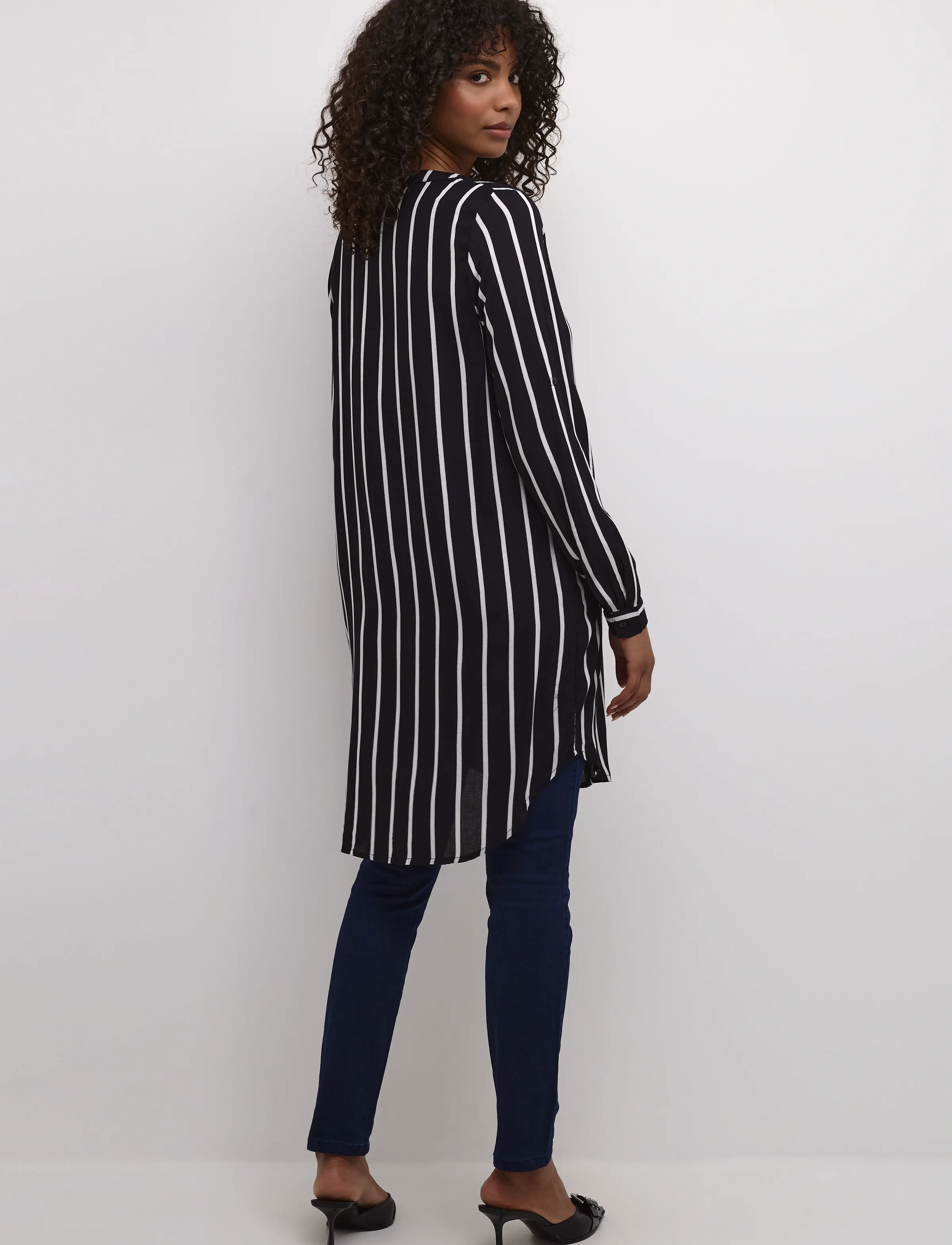 Kaffe - KAmarana Shirt Dress - robes chemises - black / chalk stripe - 5