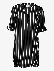 Kaffe - KAmarana Shirt Dress - särkkleidid - black / chalk stripe - 2
