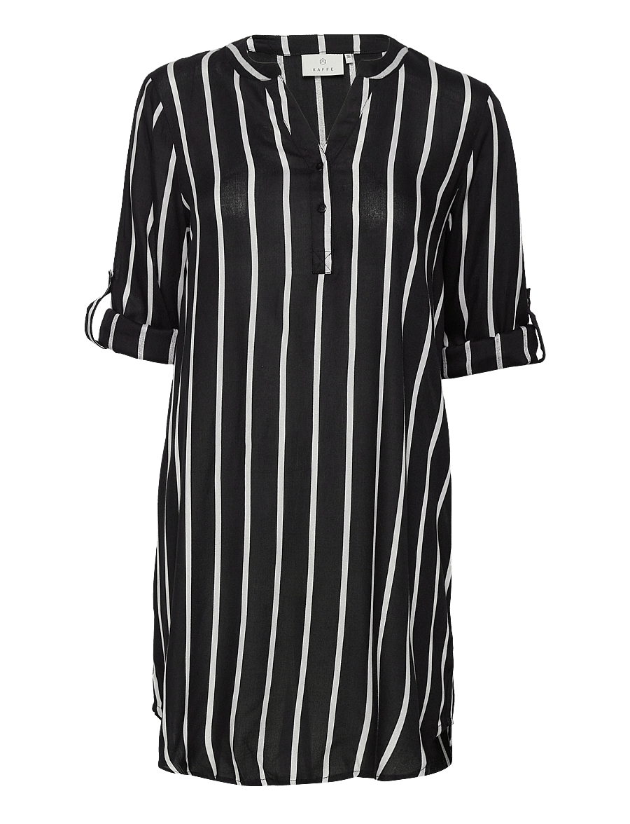 Kaffe - KAmarana Shirt Dress - skjortklänningar - black / chalk stripe - 3