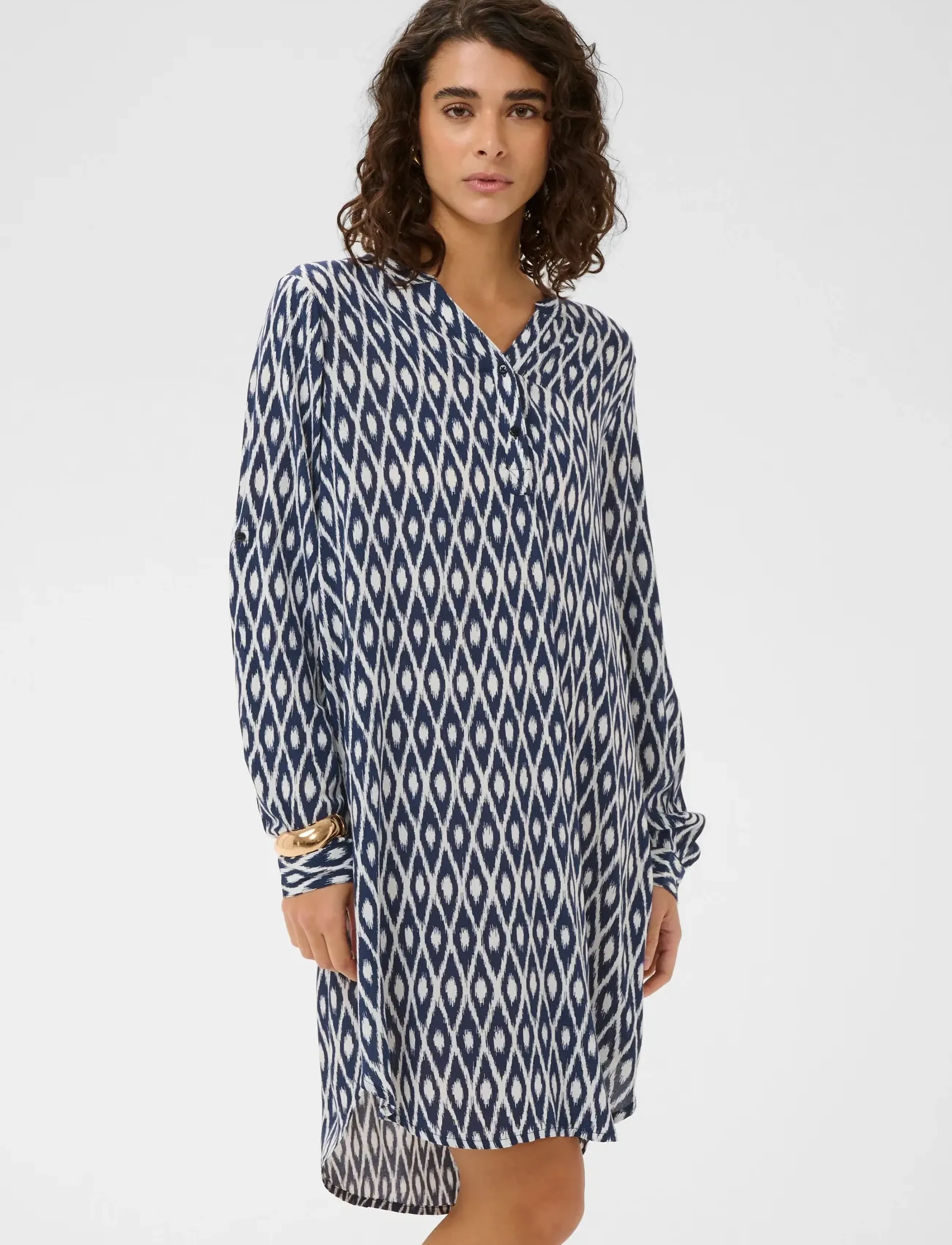 Kaffe KAmarana Shirt Dress - Kurze Kleider - MIDNIGHT CHALK GRAPHIC / navy