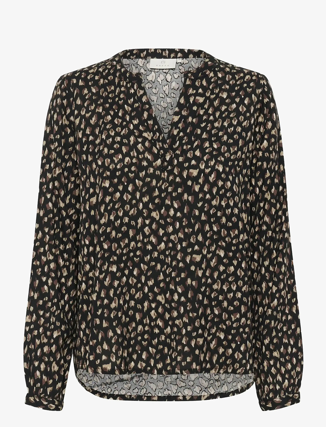 Kaffe - KAjalie BBB Blouse - långärmade blusar - black/brown graphic dots - 1