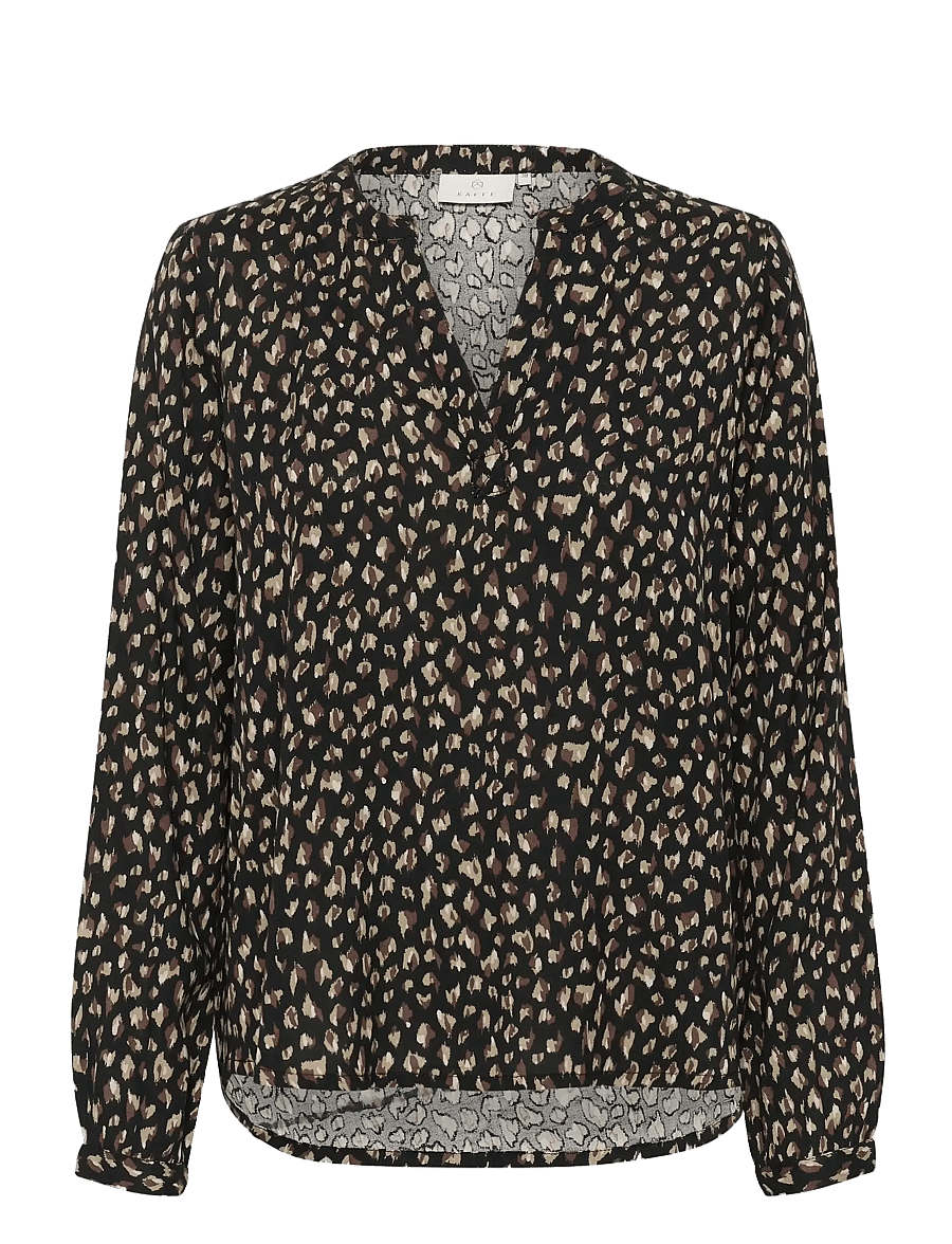 Kaffe - KAjalie BBB Blouse - langärmelige blusen - black/brown graphic dots - 1