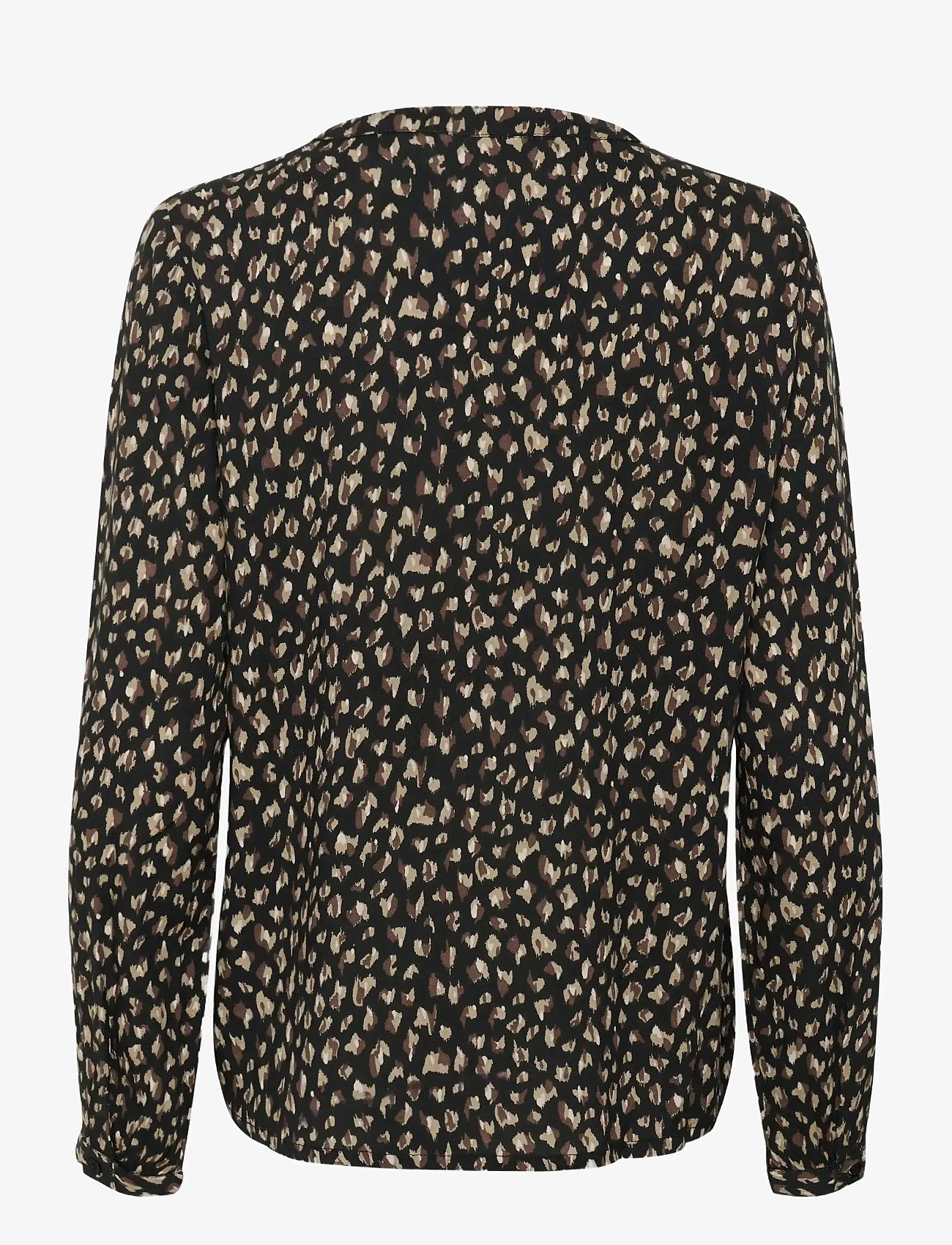 Kaffe - KAjalie BBB Blouse - långärmade blusar - black/brown graphic dots - 2