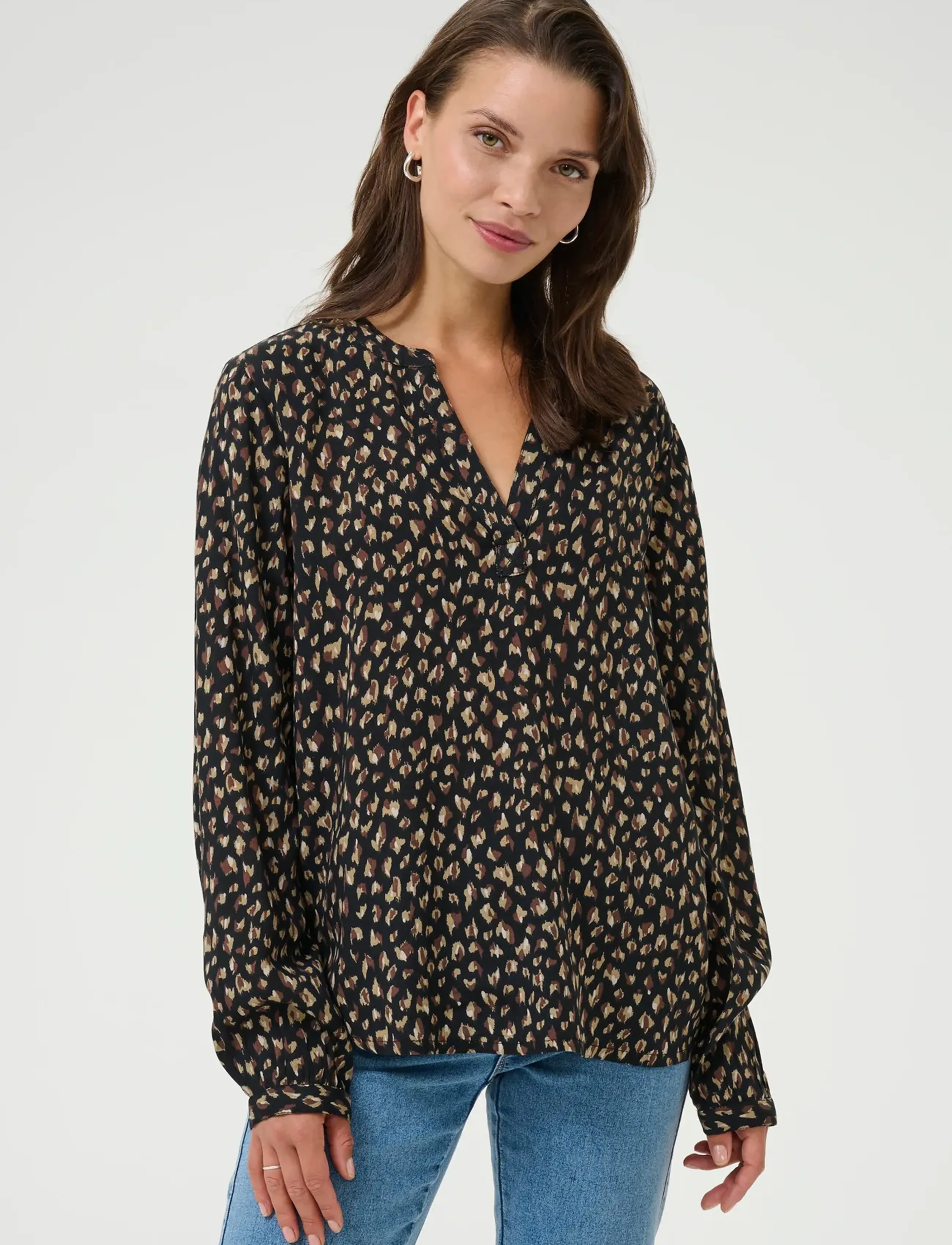 Kaffe Kajalie Bbb Blouse, 38, Black, Bluser > Langærmede, Dame