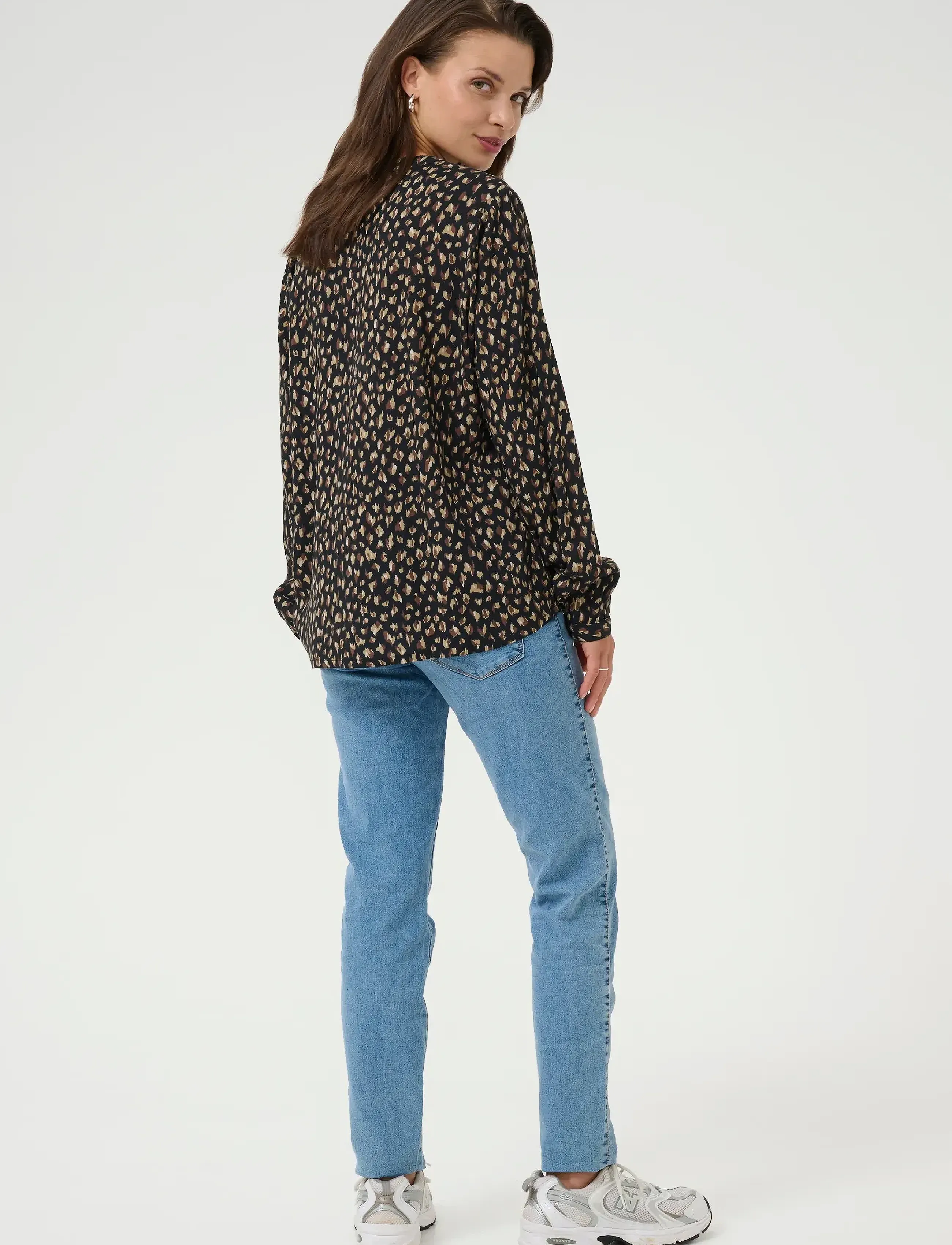 Kaffe - KAjalie BBB Blouse - long-sleeved blouses - black/brown graphic dots - 4